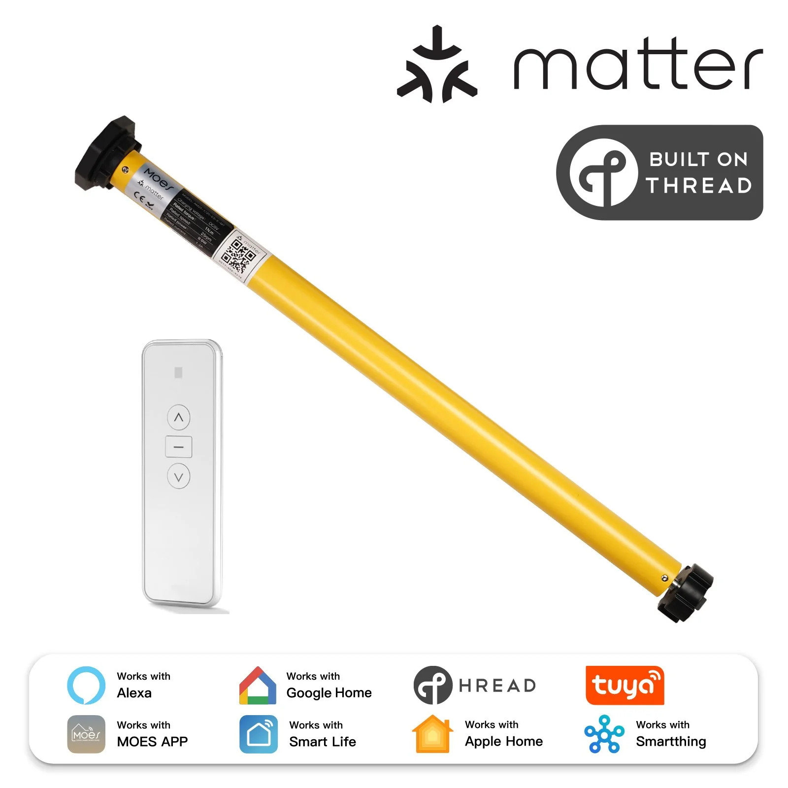 Tuya Matter Over Thread Smart Roller Blinds Motor 38mm Tube Curtain Automation for Alexa Google Home HomeKit 8