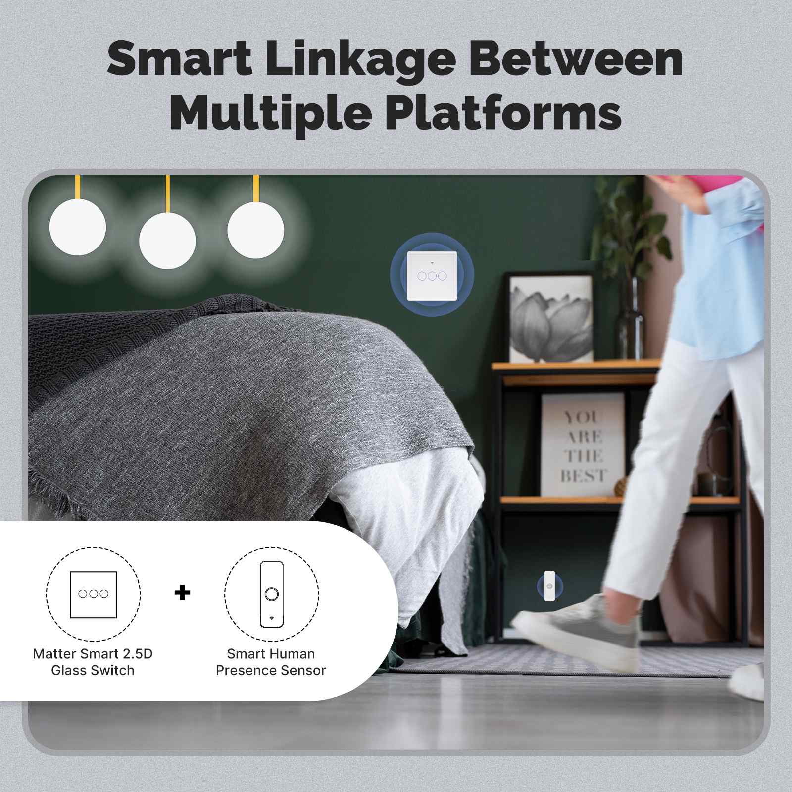 Tuya Matter WiFi Smart Light Switch 2.5D Glass Panel Neutral Wire Required EU Version 5