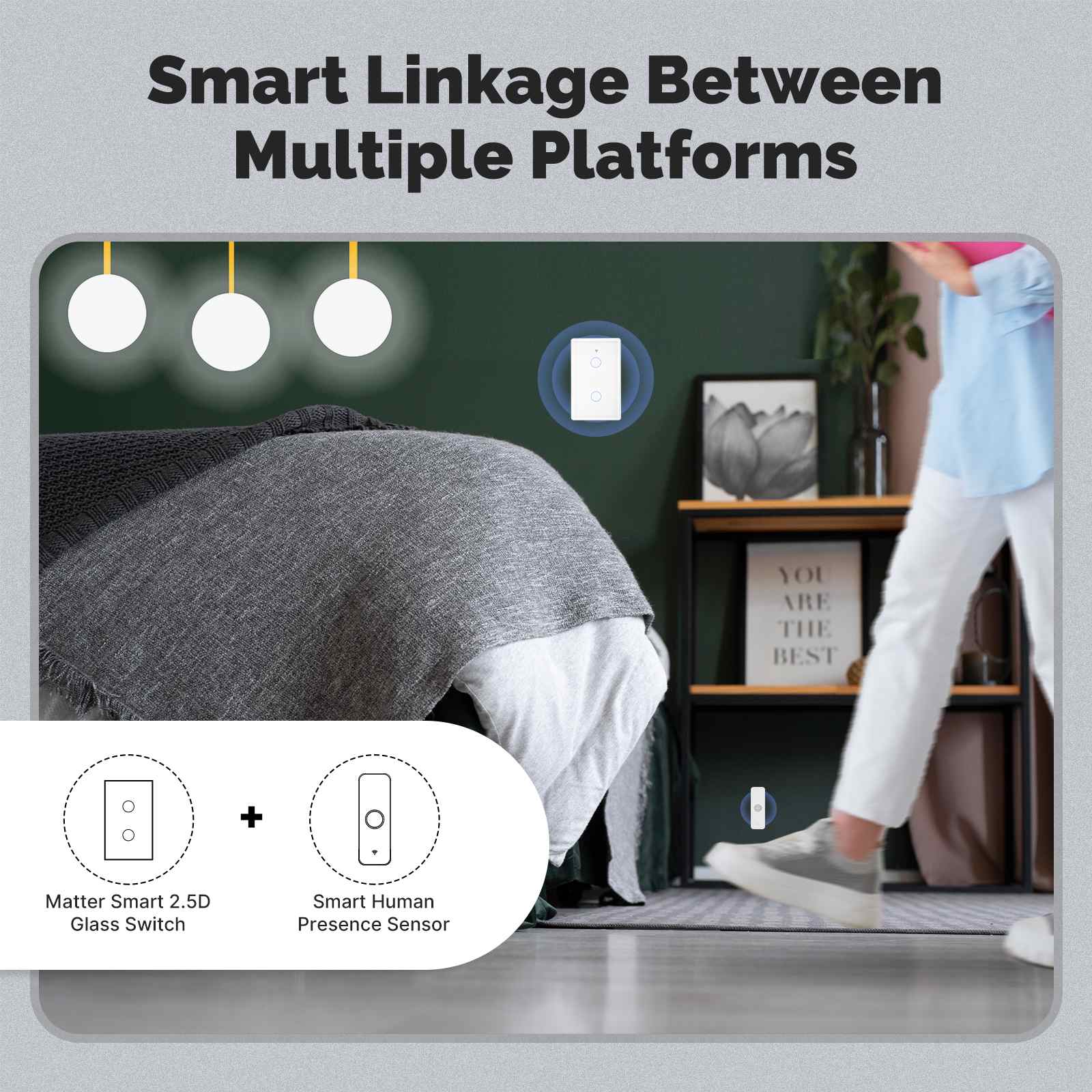 Tuya Matter WiFi Smart Light Switch 2.5D Glass Panel Neutral Wire Required US Version 4
