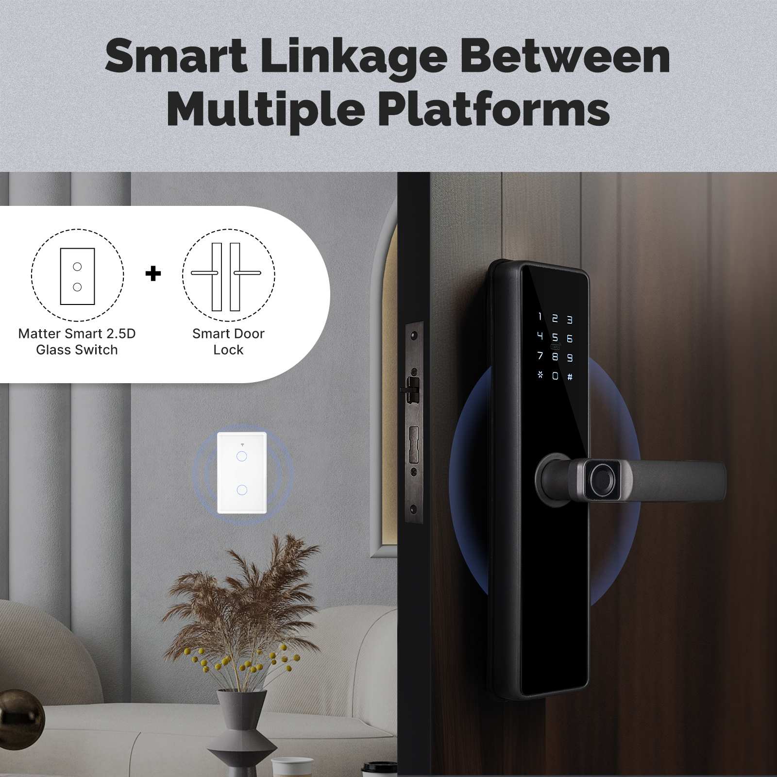 Tuya Matter WiFi Smart Light Switch 2.5D Glass Panel Neutral Wire Required US Version 6