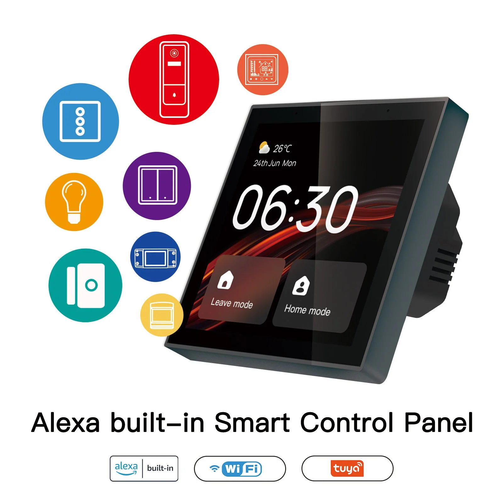 Tuya Wifi Smart Touch Screen Center Control Panel with Voice Control Alexa Built-in ZigBee Gateway Built-in 2
