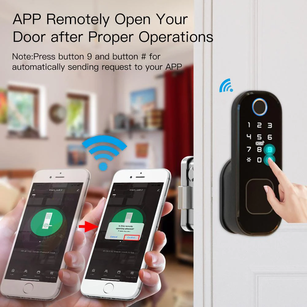 Wifi Tuya Smart Door Lock Fingerprint Digital Password Lock 3