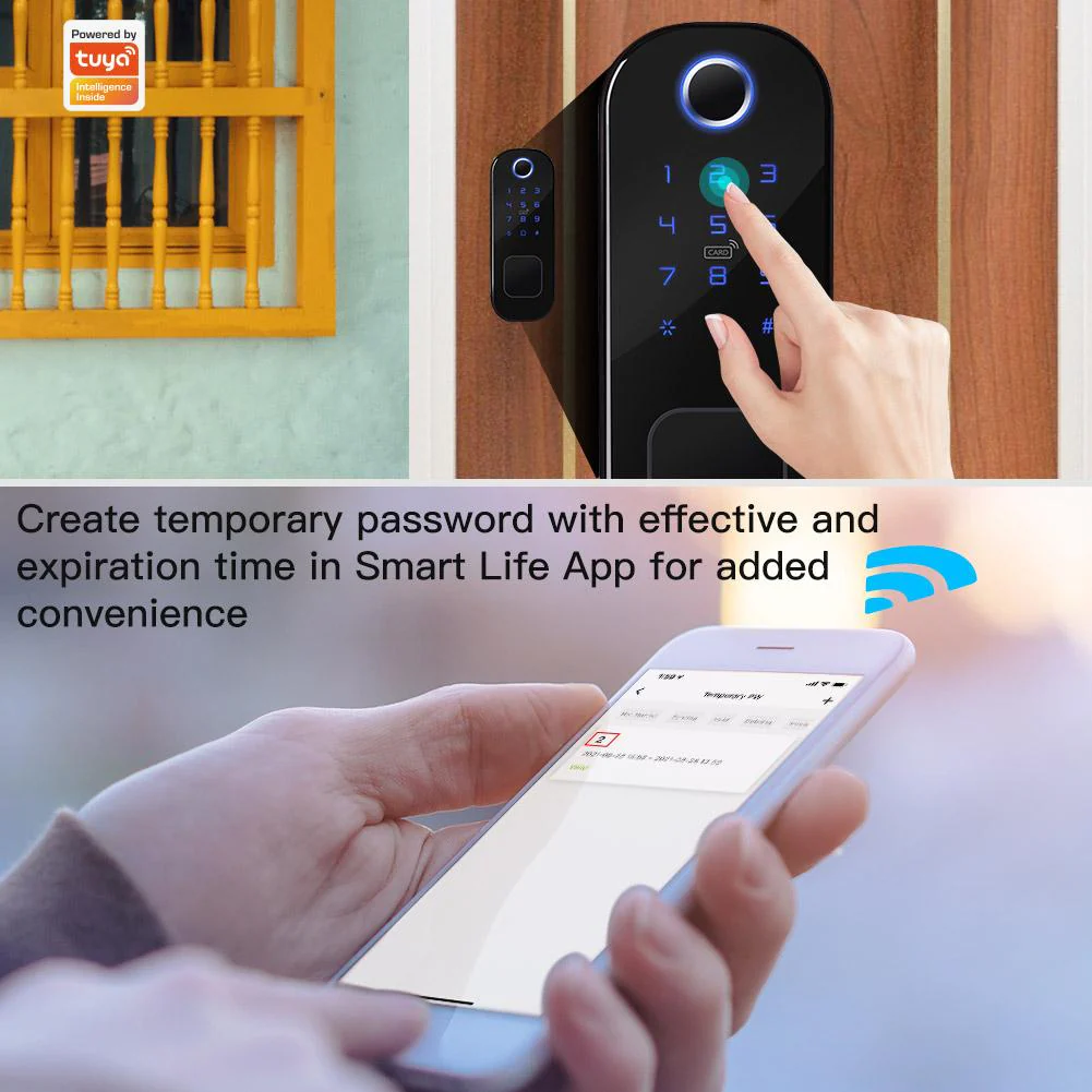 Wifi Tuya Smart Door Lock Fingerprint Digital Password Lock 4