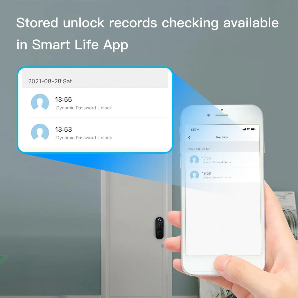 Wifi Tuya Smart Door Lock Fingerprint Digital Password Lock 5