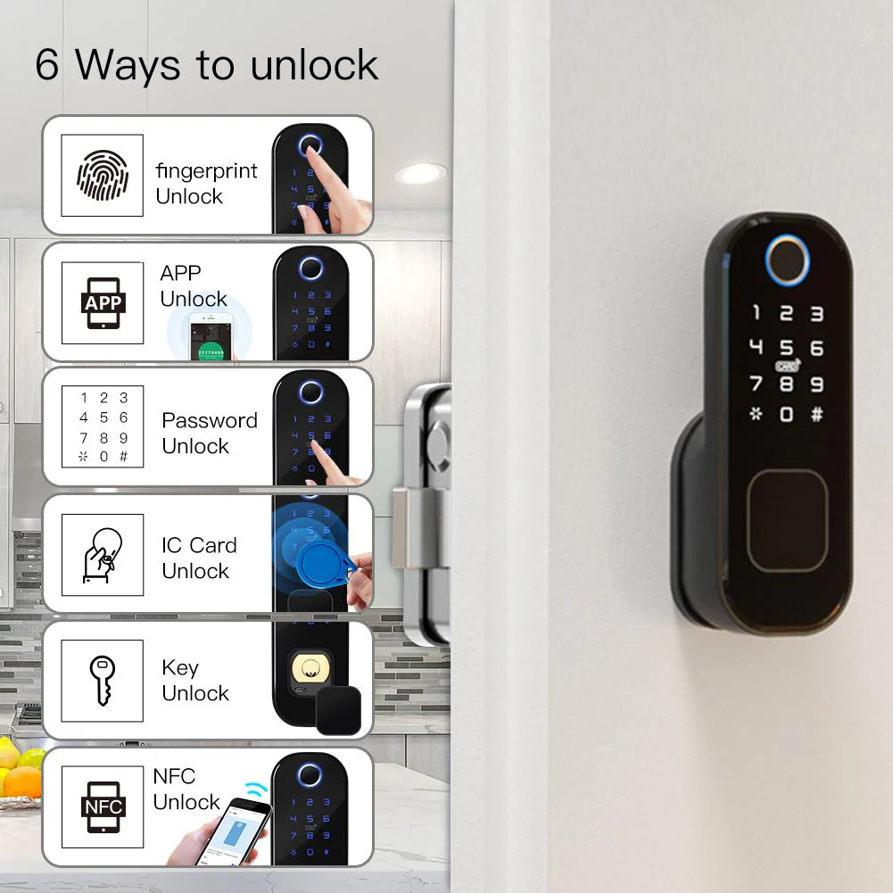 Wifi Tuya Smart Door Lock Fingerprint Digital Password Lock 6