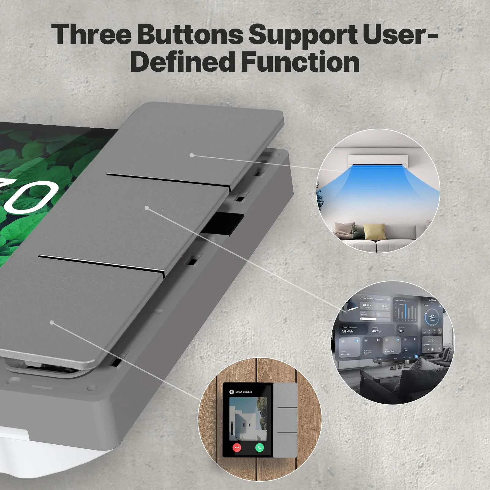 Tuya WiFi 3.5-inch Smart Center Touch Control Panel 3 Relays Physical Buttons Ble Sigmesh Hub Built-in 2