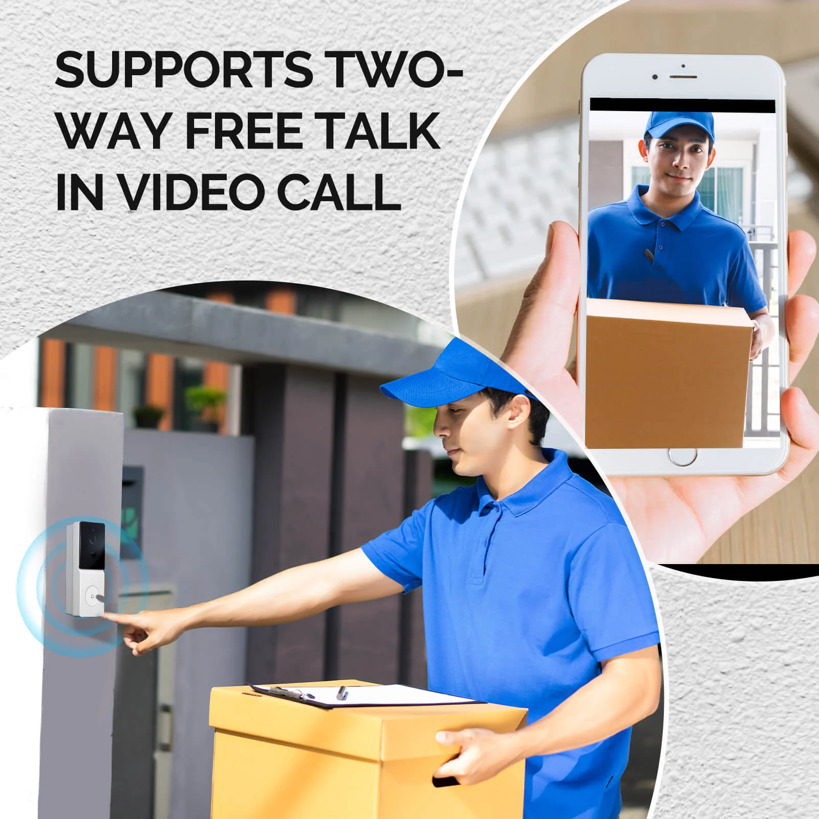 MOES Smart WiFi Video Doorbell Camera 2-way Audio Intercom Outdoor Wireless Door Bell Night Vision EU Version 3