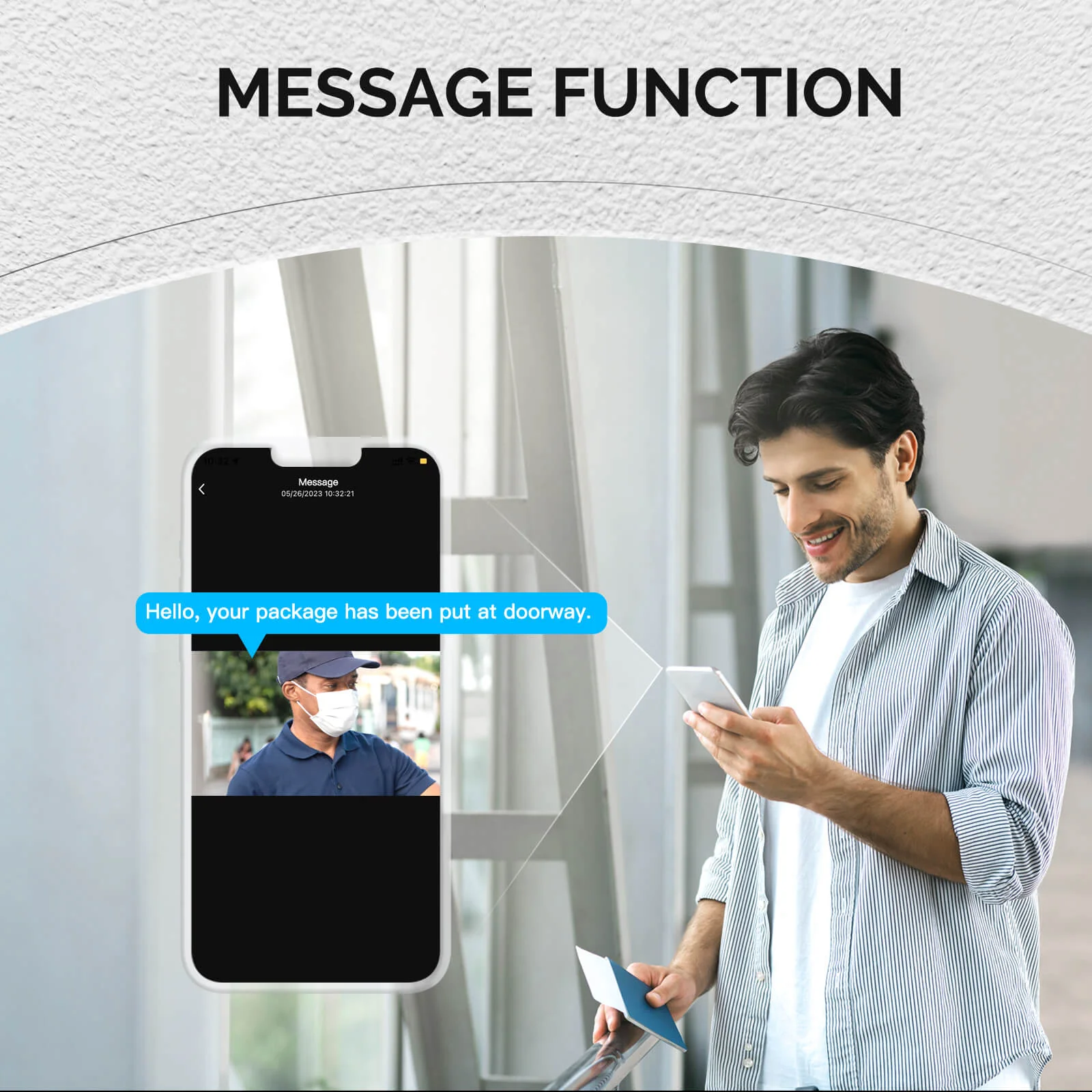 MOES Smart WiFi Video Doorbell Camera 2-way Audio Intercom Outdoor Wireless Door Bell Night Vision EU Version 6