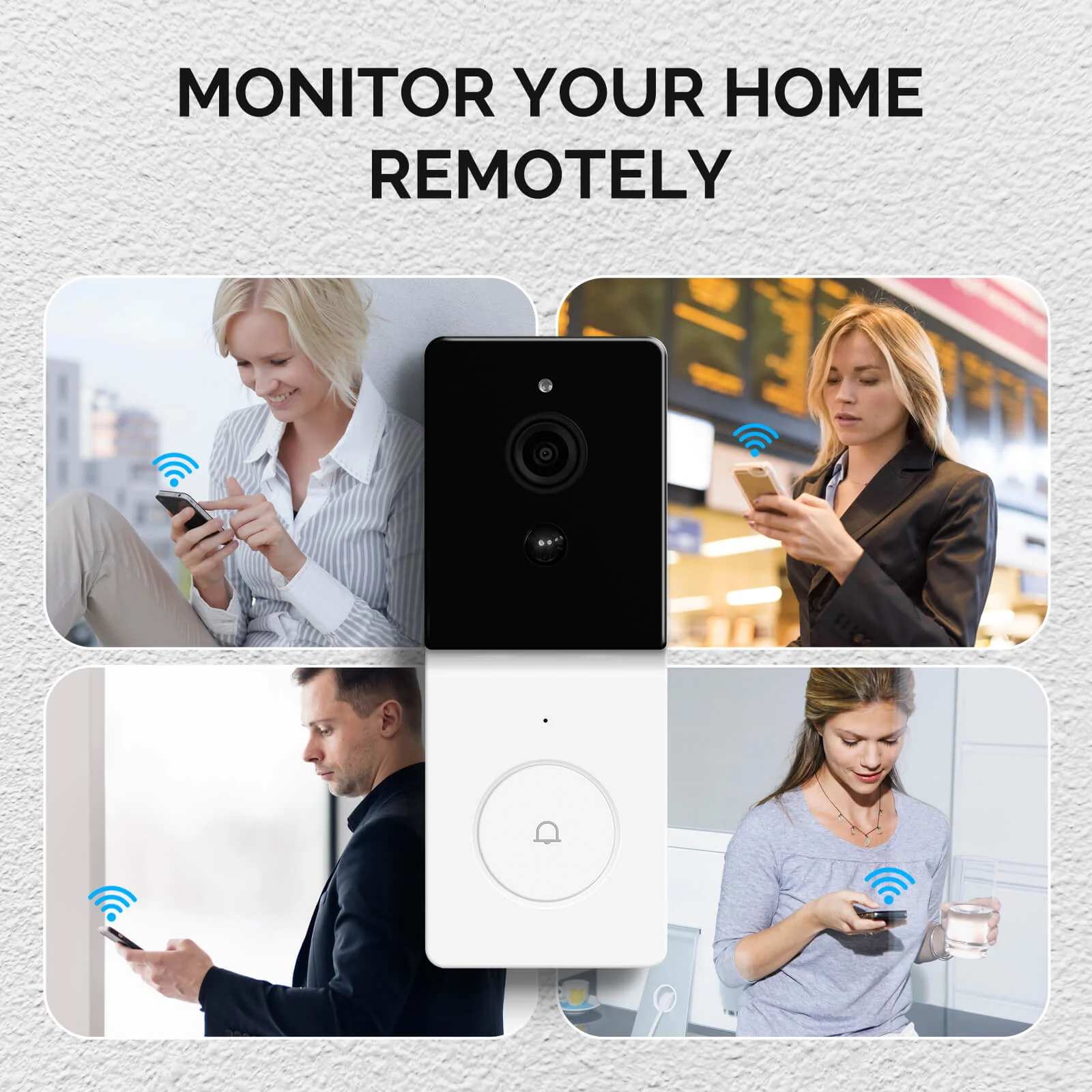 MOES Smart WiFi Video Doorbell Camera 2-way Audio Intercom Outdoor Wireless Door Bell Night Vision EU Version 7