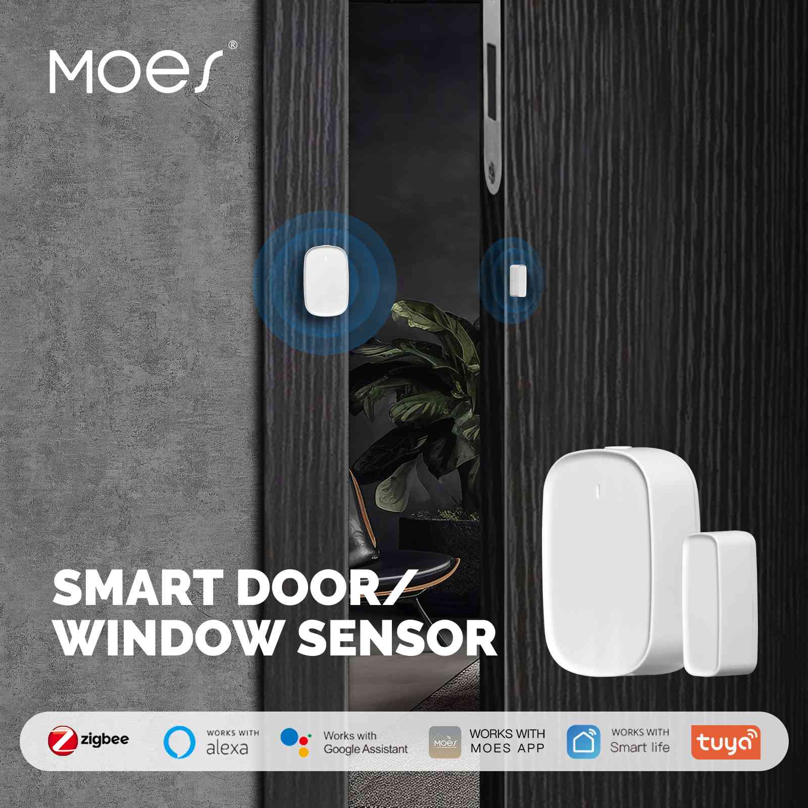 Tuya ZigBee Window Door Alarm Sensor, Smart Home Security Contact Detector 2
