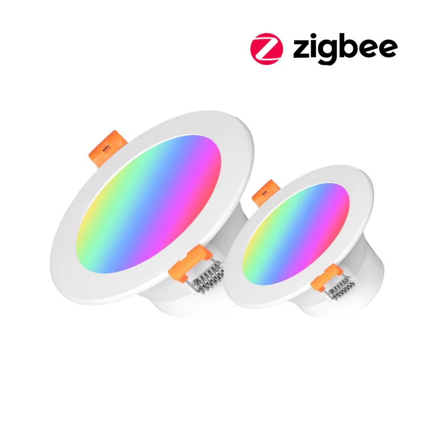 Tuya ZigBee Smart LED Downlight Round Spotlights 9/12W RGB Color Dimming Lamp Work with Alexa Google Home