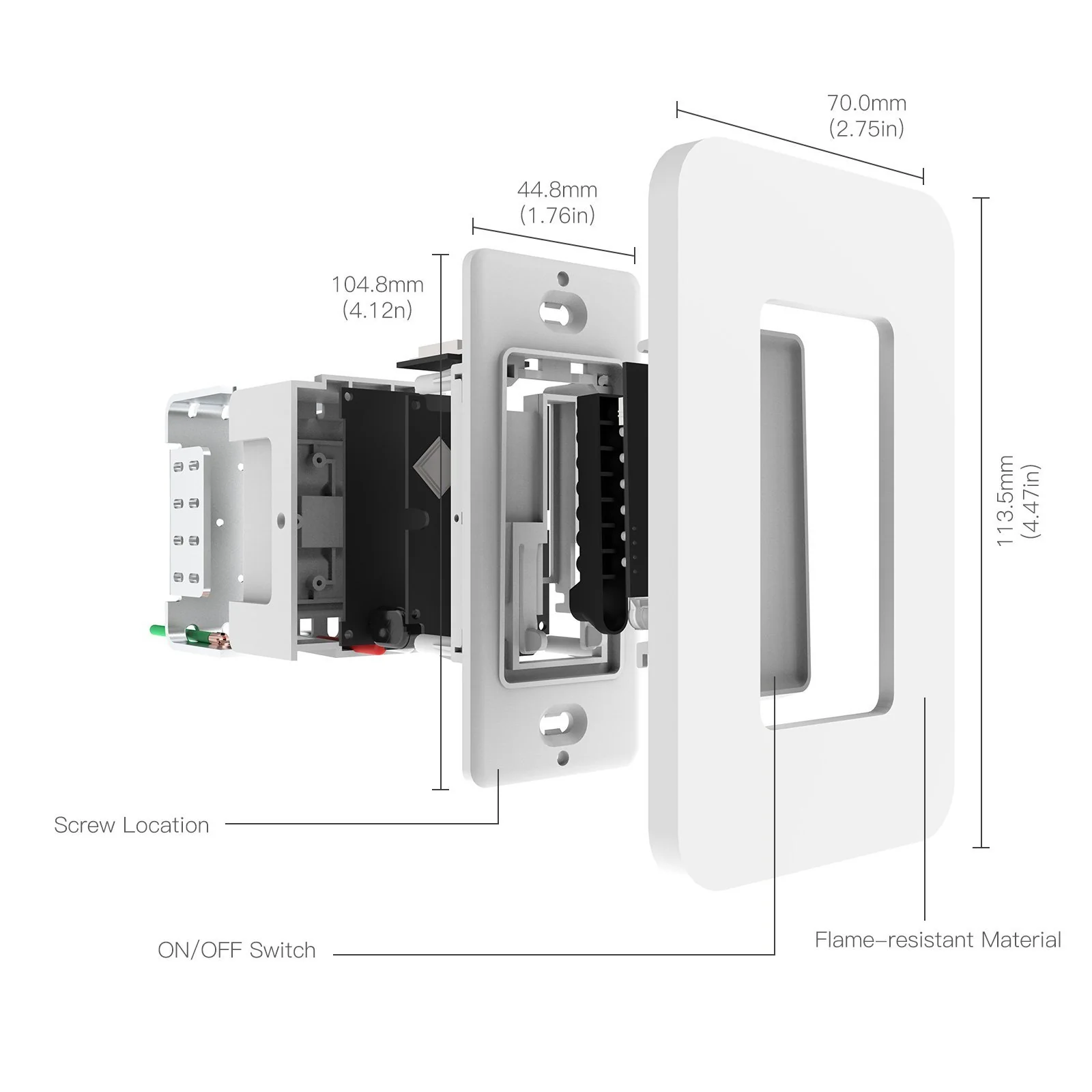 WiFi 3 Way Smart Light Switches Push Button Double Switch Neutral Wire Required 100V-120V 4