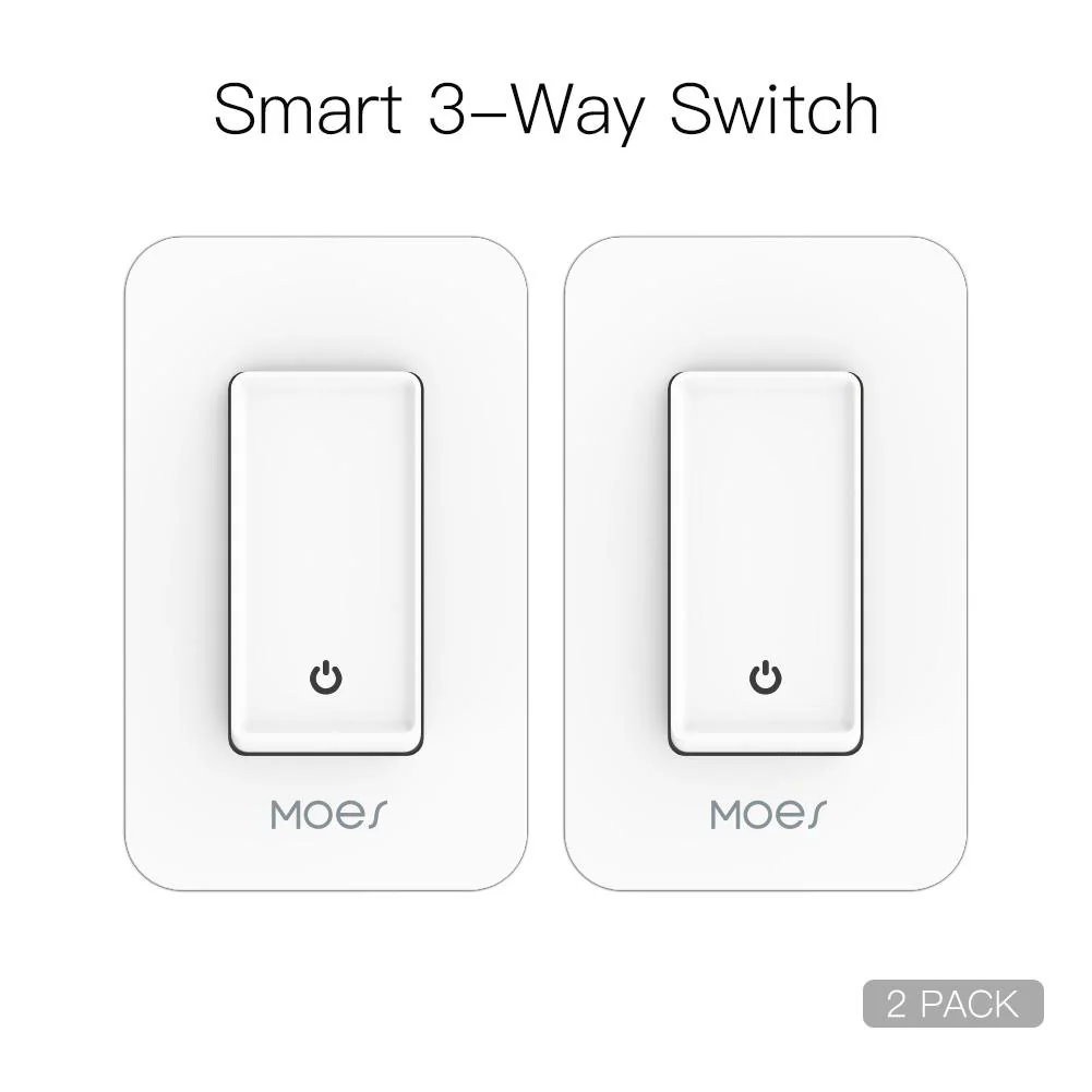 WiFi 3 Way Smart Light Switches Push Button Double Switch Neutral Wire Required 100V-120V 6