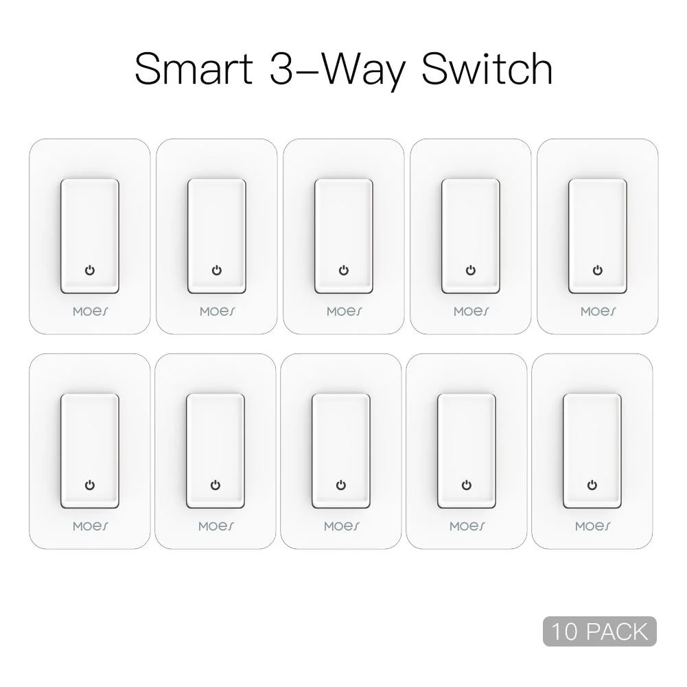 WiFi 3 Way Smart Light Switches Push Button Double Switch Neutral Wire Required 100V-120V 8