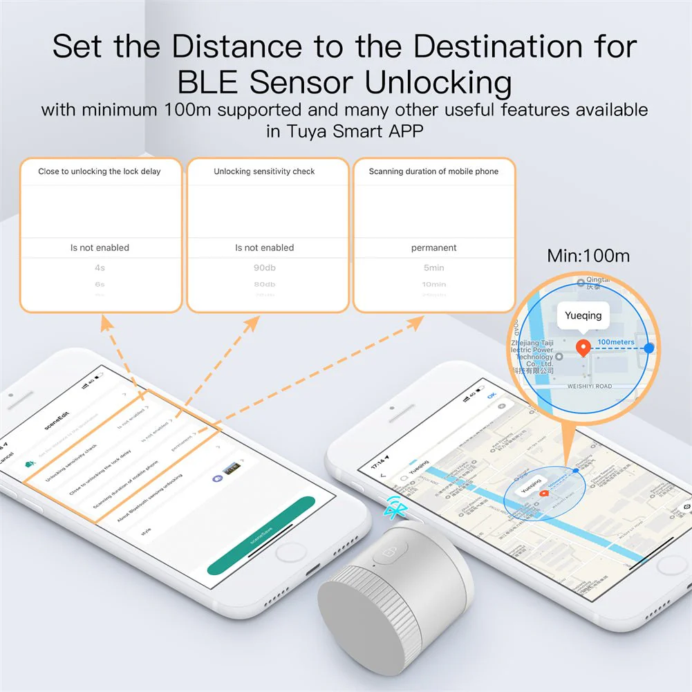 【US Version】 MOES BLE Smart Door Lock Bank-grade AES128 Bit and TLS Encryption BLE Sensor APP Remote Unlocking Scene Linkage 4