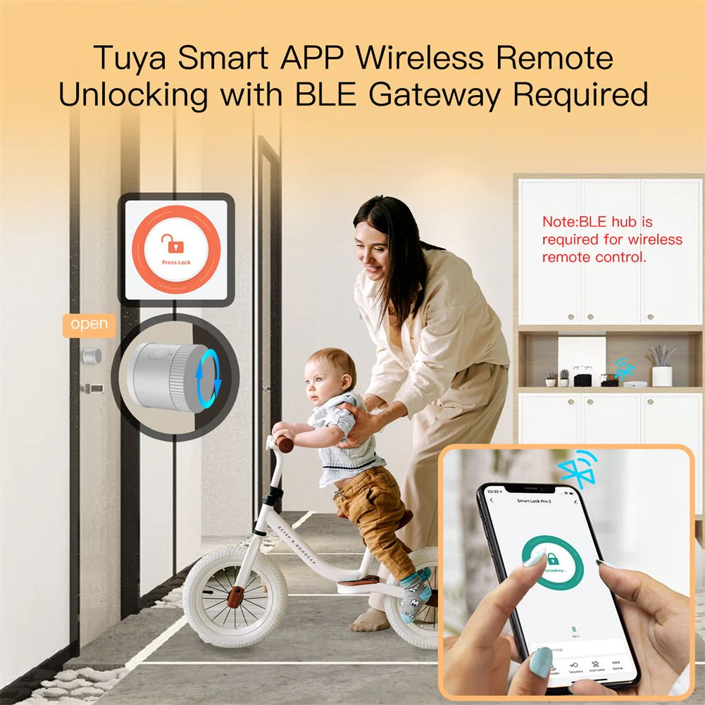【US Version】 MOES BLE Smart Door Lock Bank-grade AES128 Bit and TLS Encryption BLE Sensor APP Remote Unlocking Scene Linkage 5