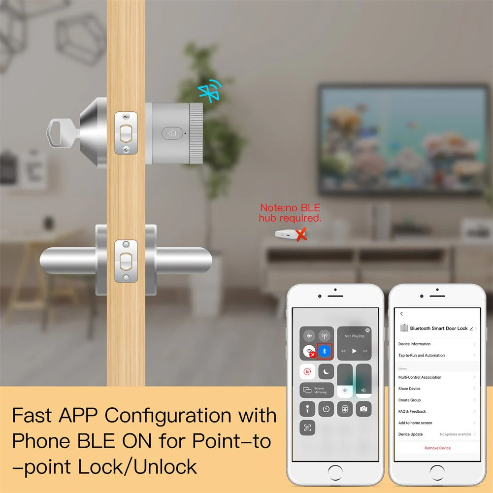 【US Version】 MOES BLE Smart Door Lock Bank-grade AES128 Bit and TLS Encryption BLE Sensor APP Remote Unlocking Scene Linkage 6