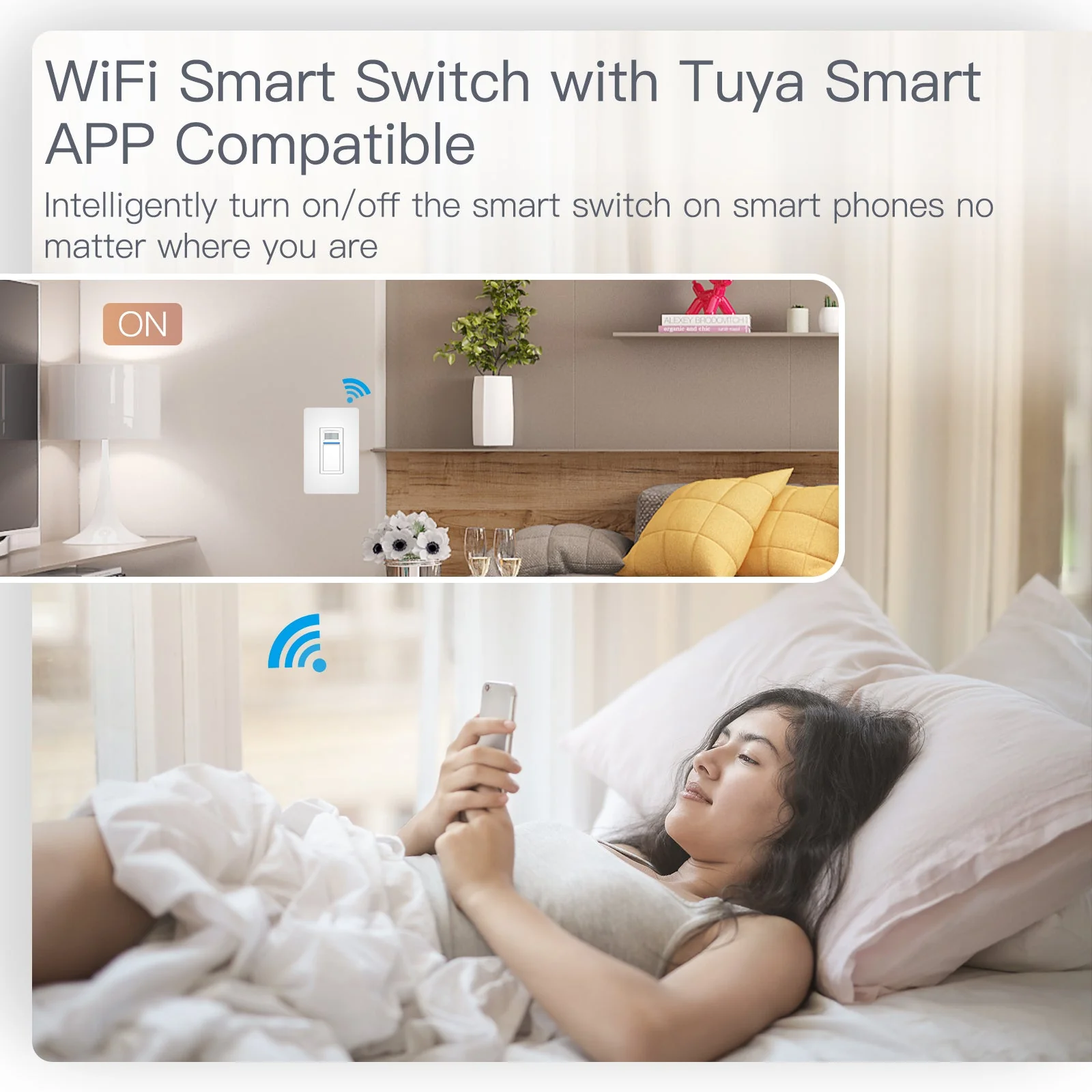 WiFi Smart Light PIR Motion Sensor Light Switch Single Pole Neutral Wire Required 110-125V 6