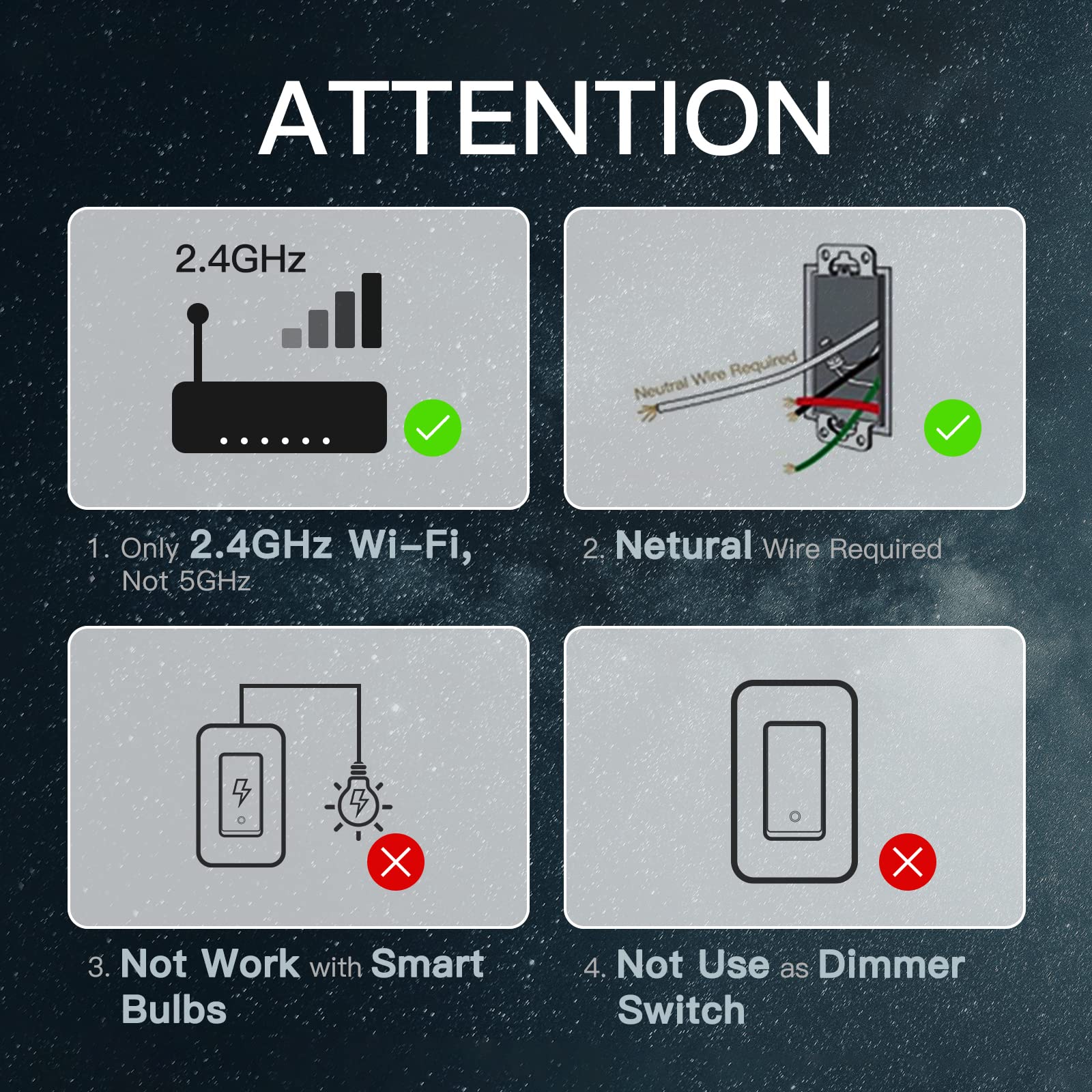 MOES Star Ring 2nd Generation Smart Single Pole 3 Way WIFI Switch 1/2/3/4 Gang US Standard 2