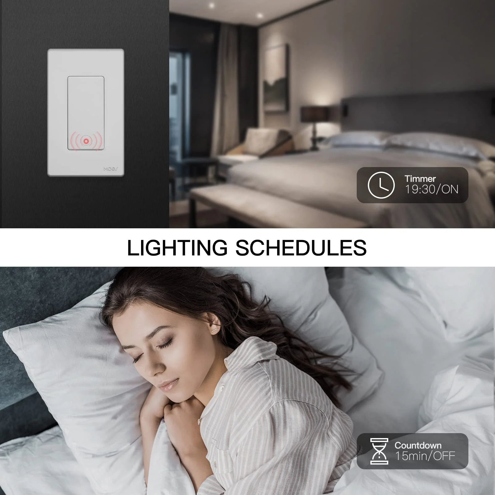 MOES Star Ring 2nd Generation Smart Single Pole 3 Way WIFI Switch 1/2/3/4 Gang US Standard 6