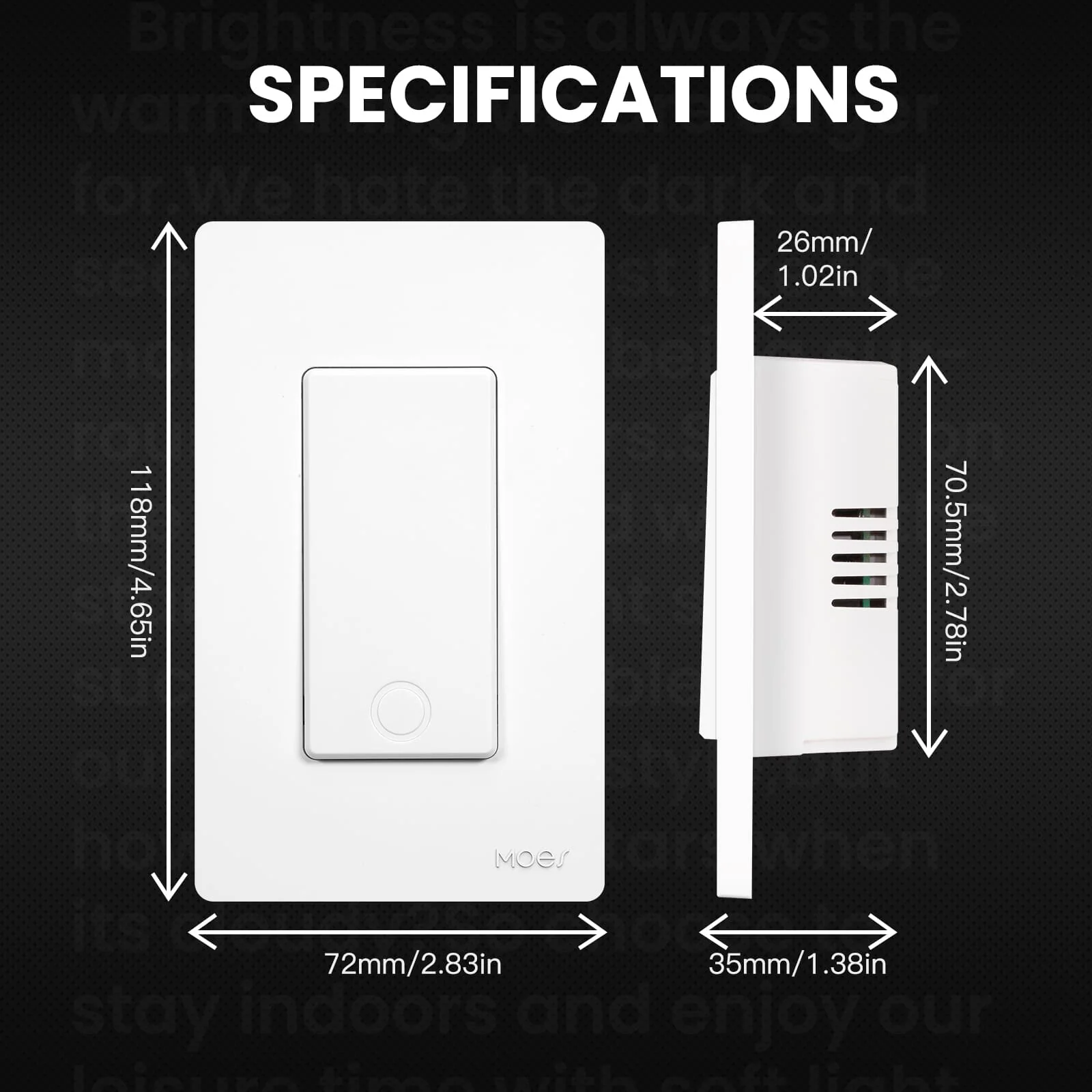 MOES Star Ring 2nd Generation Smart Single Pole 3 Way WIFI Switch 1/2/3/4 Gang US Standard 10