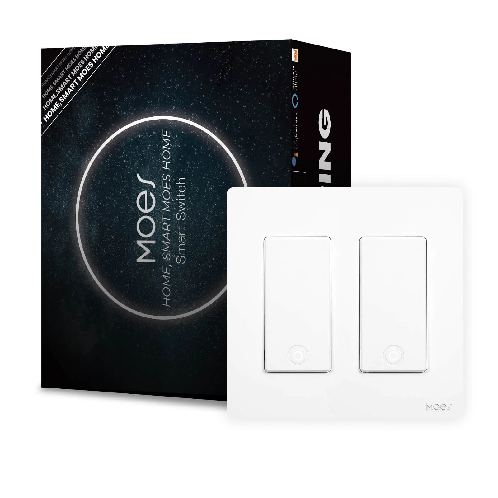 MOES Star Ring 2nd Generation Smart Single Pole 3 Way WIFI Switch 1/2/3/4 Gang US Standard 12