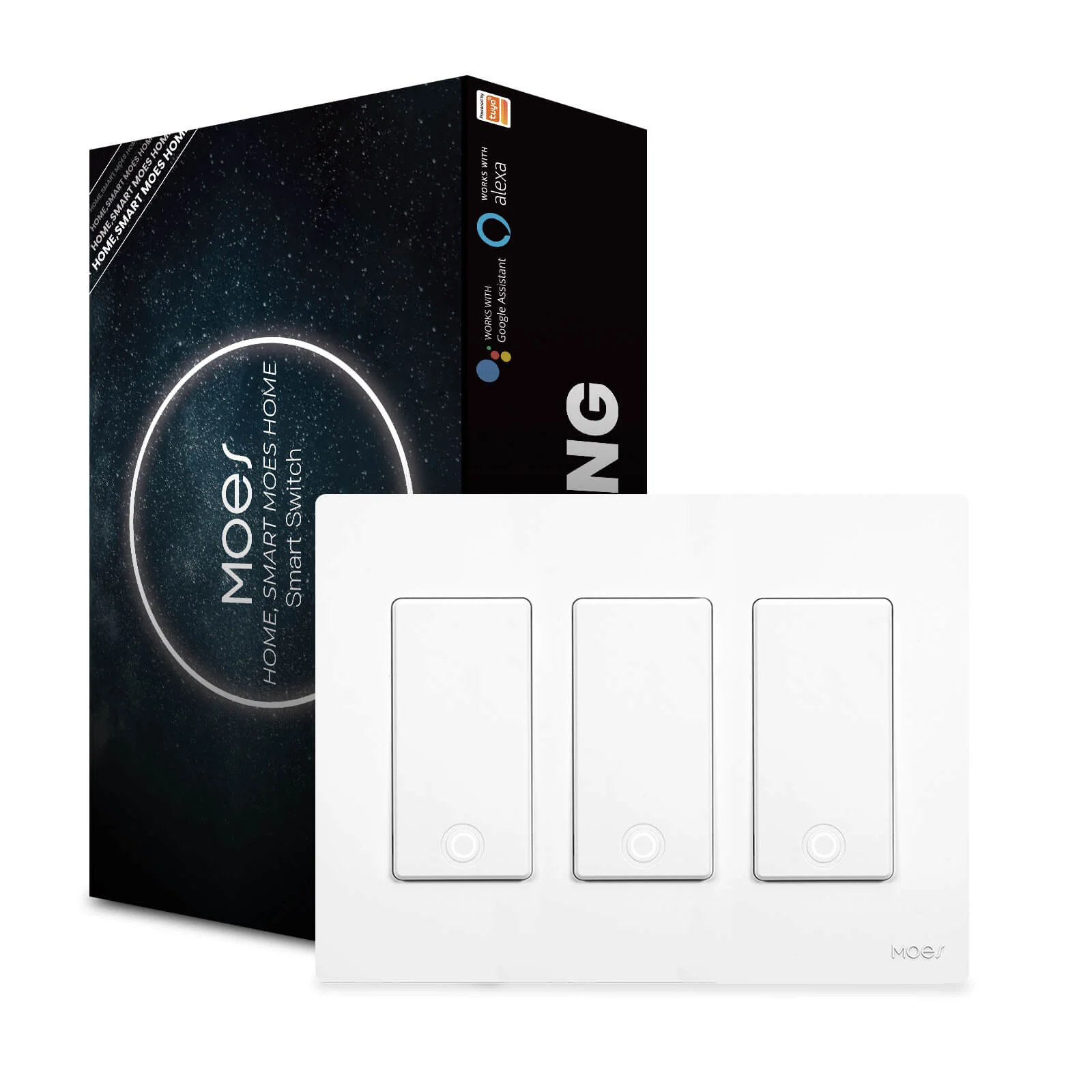 MOES Star Ring 2nd Generation Smart Single Pole 3 Way WIFI Switch 1/2/3/4 Gang US Standard 13