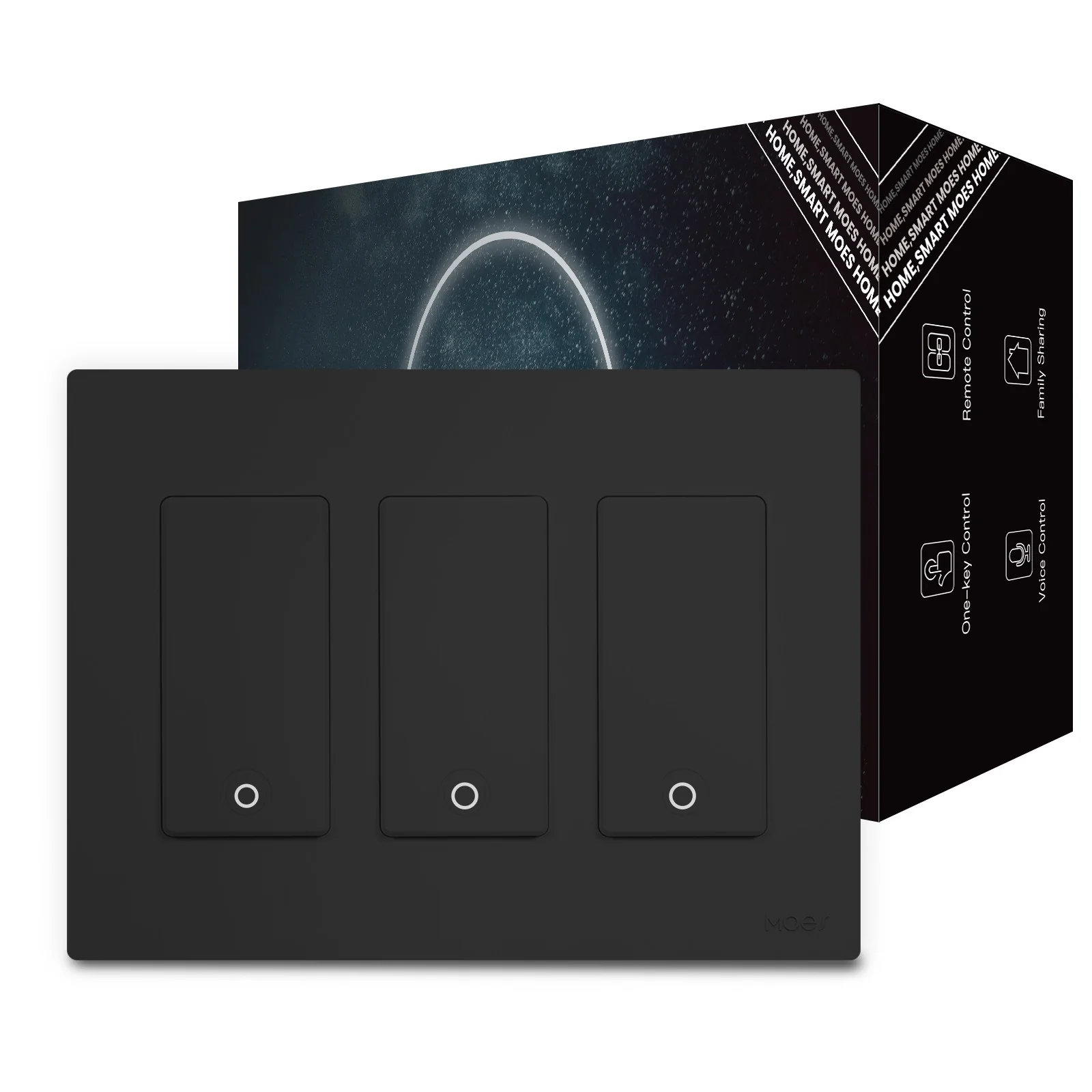 MOES Star Ring 2nd Generation Smart Single Pole 3 Way WIFI Switch 1/2/3/4 Gang US Standard 19