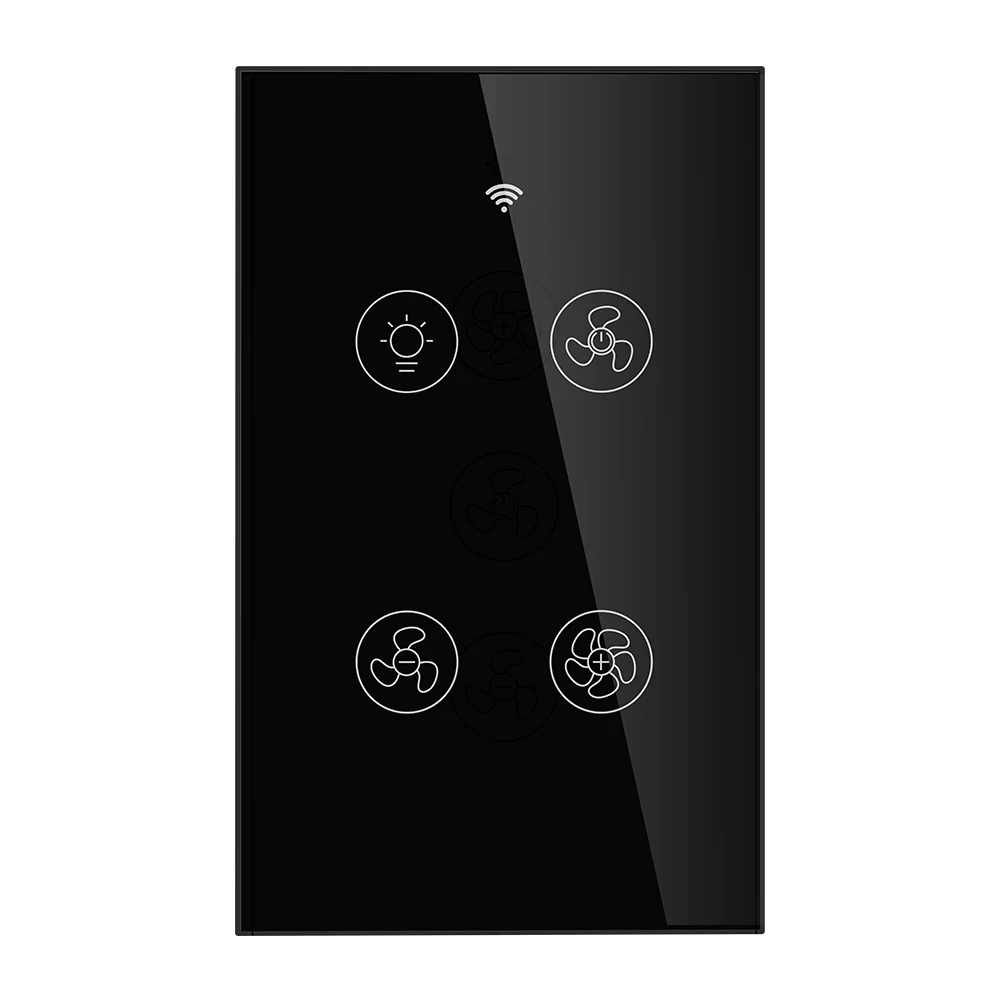 WiFi RF433 Smart Ceiling Fan Light Touch Switch Single Pole Neutral Wire Required US 9