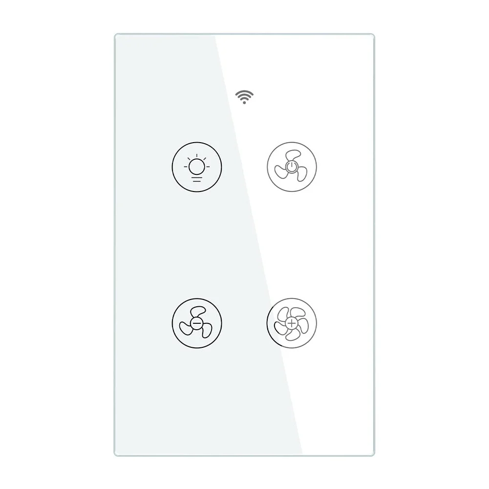 WiFi RF433 Smart Ceiling Fan Light Touch Switch Single Pole Neutral Wire Required US 10