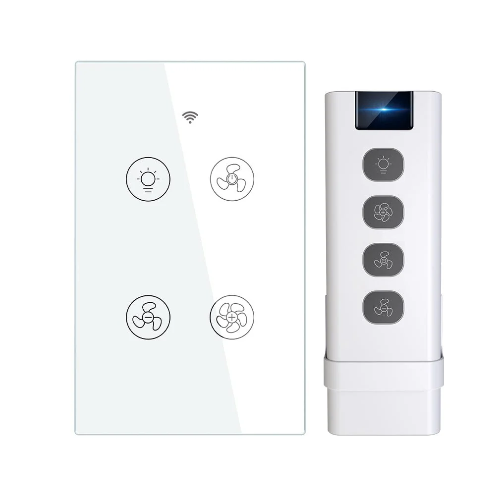 WiFi RF433 Smart Ceiling Fan Light Touch Switch Single Pole Neutral Wire Required US 11