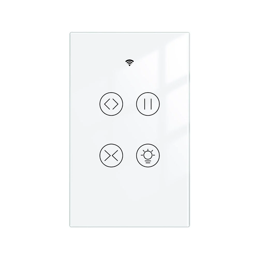WiFi Curtain Light Switch RF433 Smart Glass Panel Curtain Light Touch Switch Single Pole Neutral Wire Required US 10