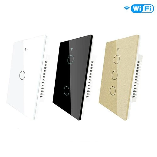 RF433 WIFI Smart Wall Touch Light Switch Glass Panel, 3 Way Multi-Control Neutral Wire Required US Standard 2