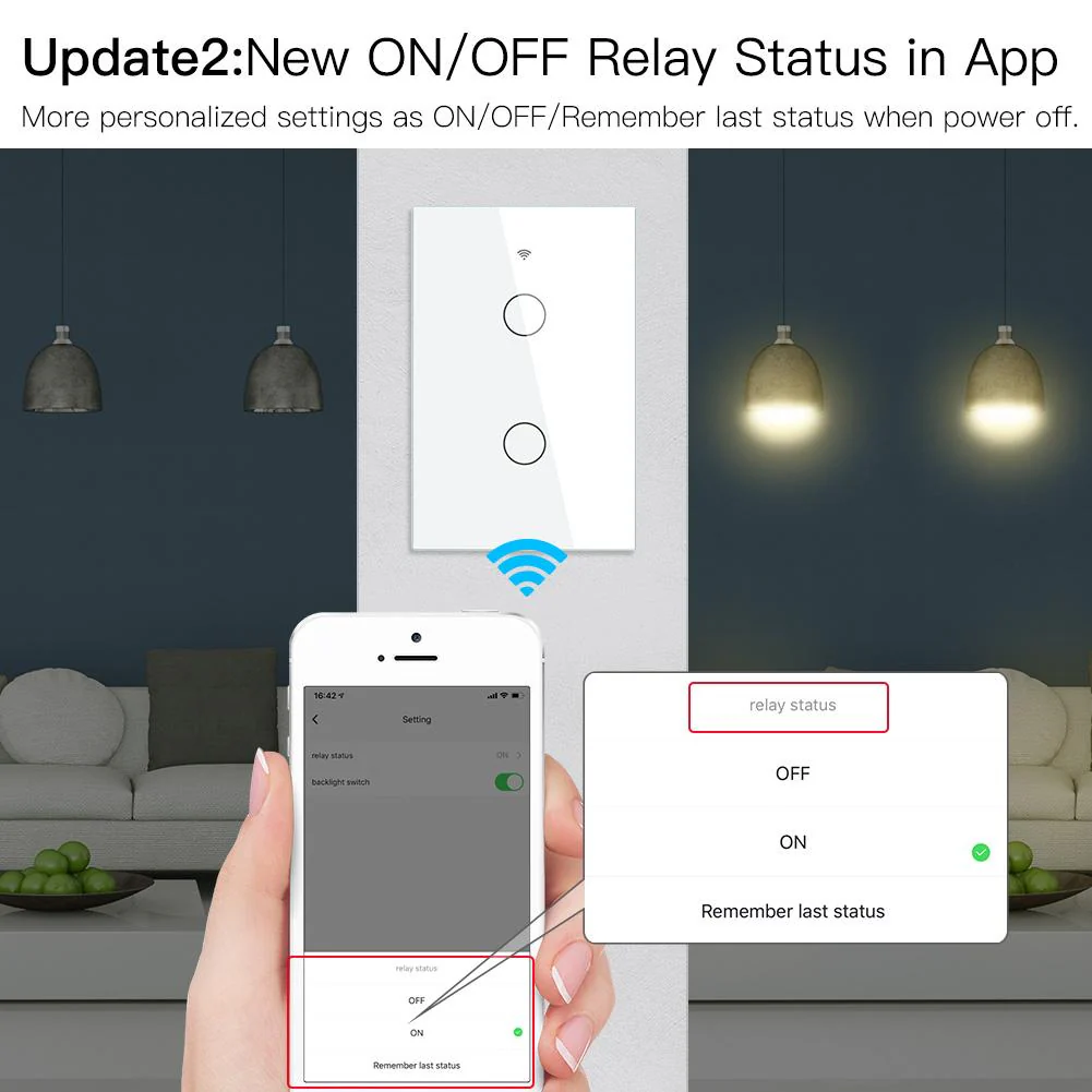 RF433 WIFI Smart Wall Touch Light Switch Glass Panel, 3 Way Multi-Control Neutral Wire Required US Standard 4