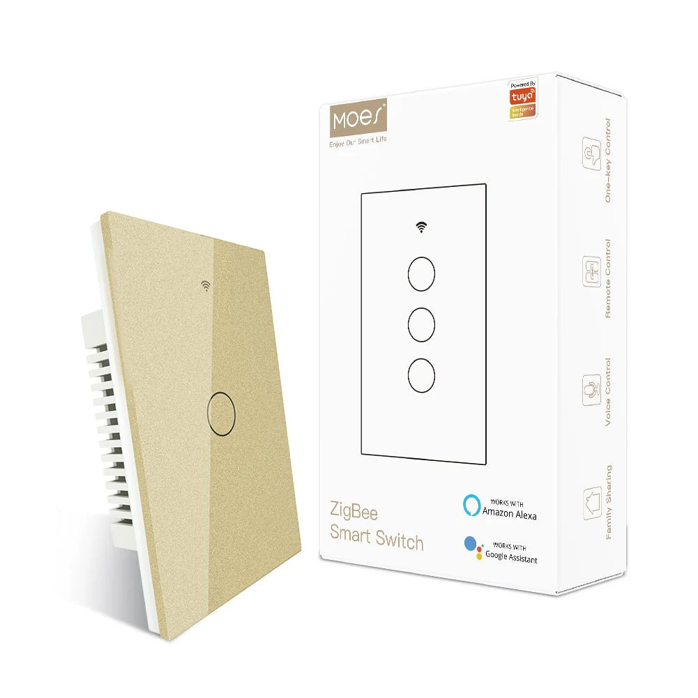 ZigBee Smart Light Touch Switch Multi-Control Neutral Wire Optional No Capacitor US 9