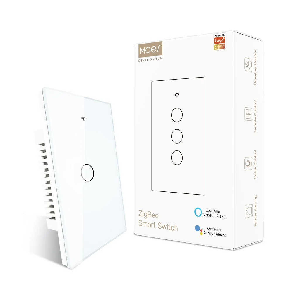 ZigBee Smart Light Touch Switch Multi-Control Neutral Wire Optional No Capacitor US 10