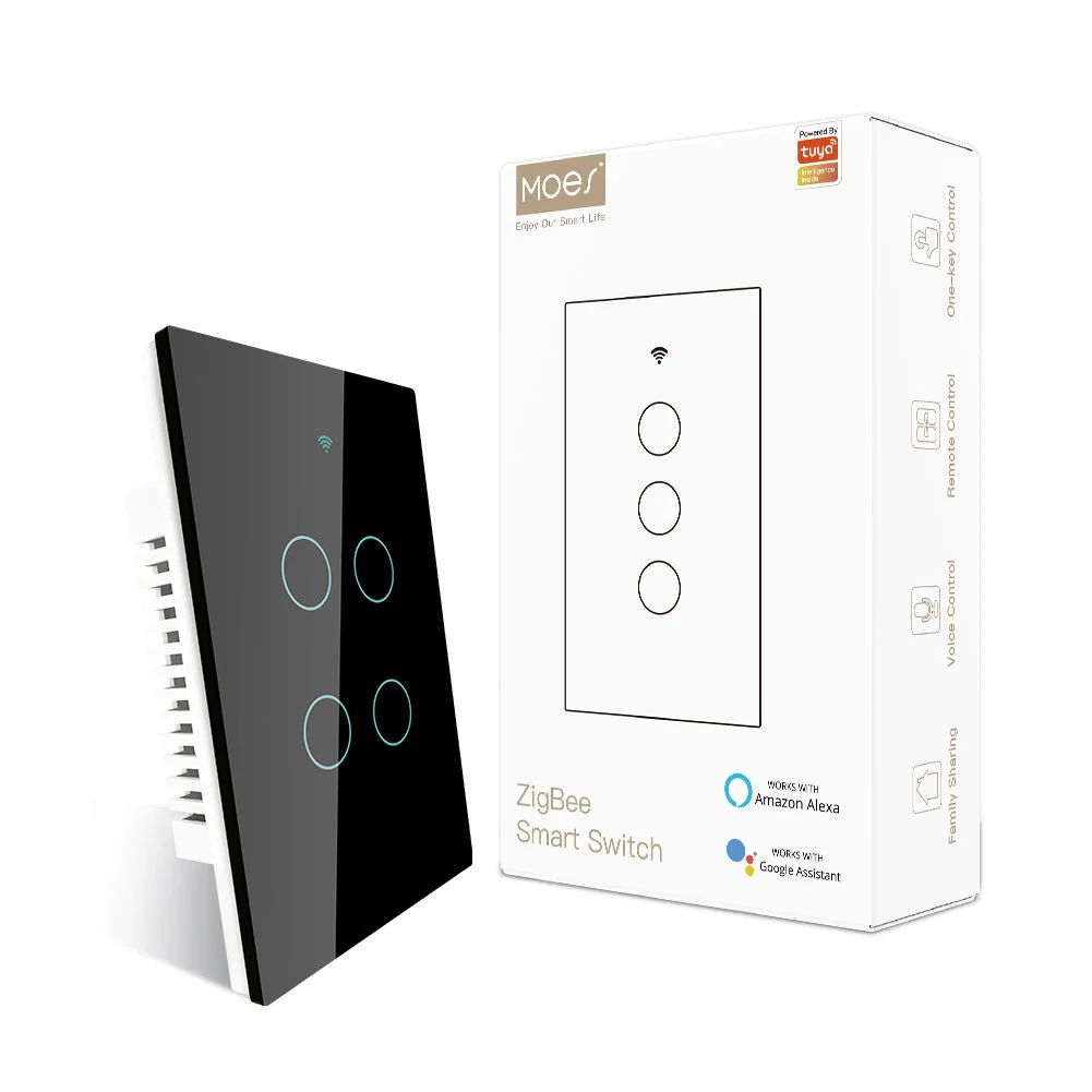 ZigBee Smart Light Touch Switch Multi-Control Neutral Wire Optional No Capacitor US 17