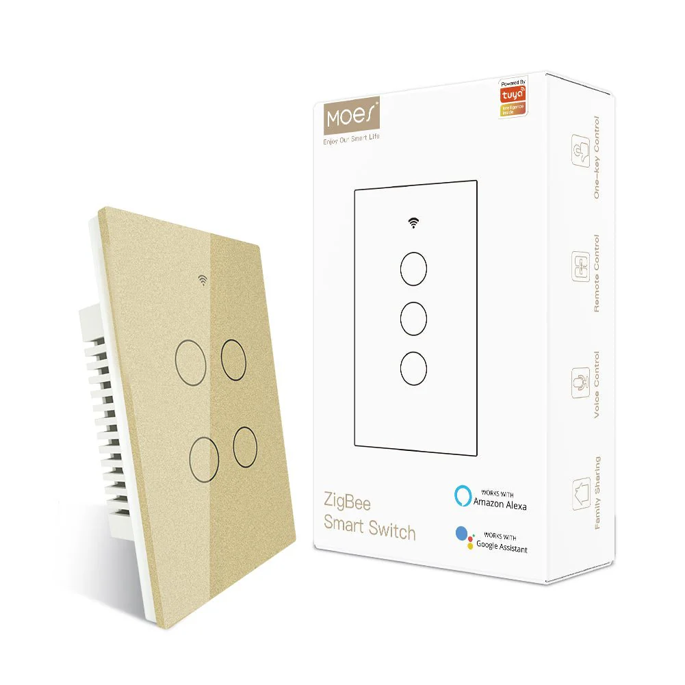 ZigBee Smart Light Touch Switch Multi-Control Neutral Wire Optional No Capacitor US 18