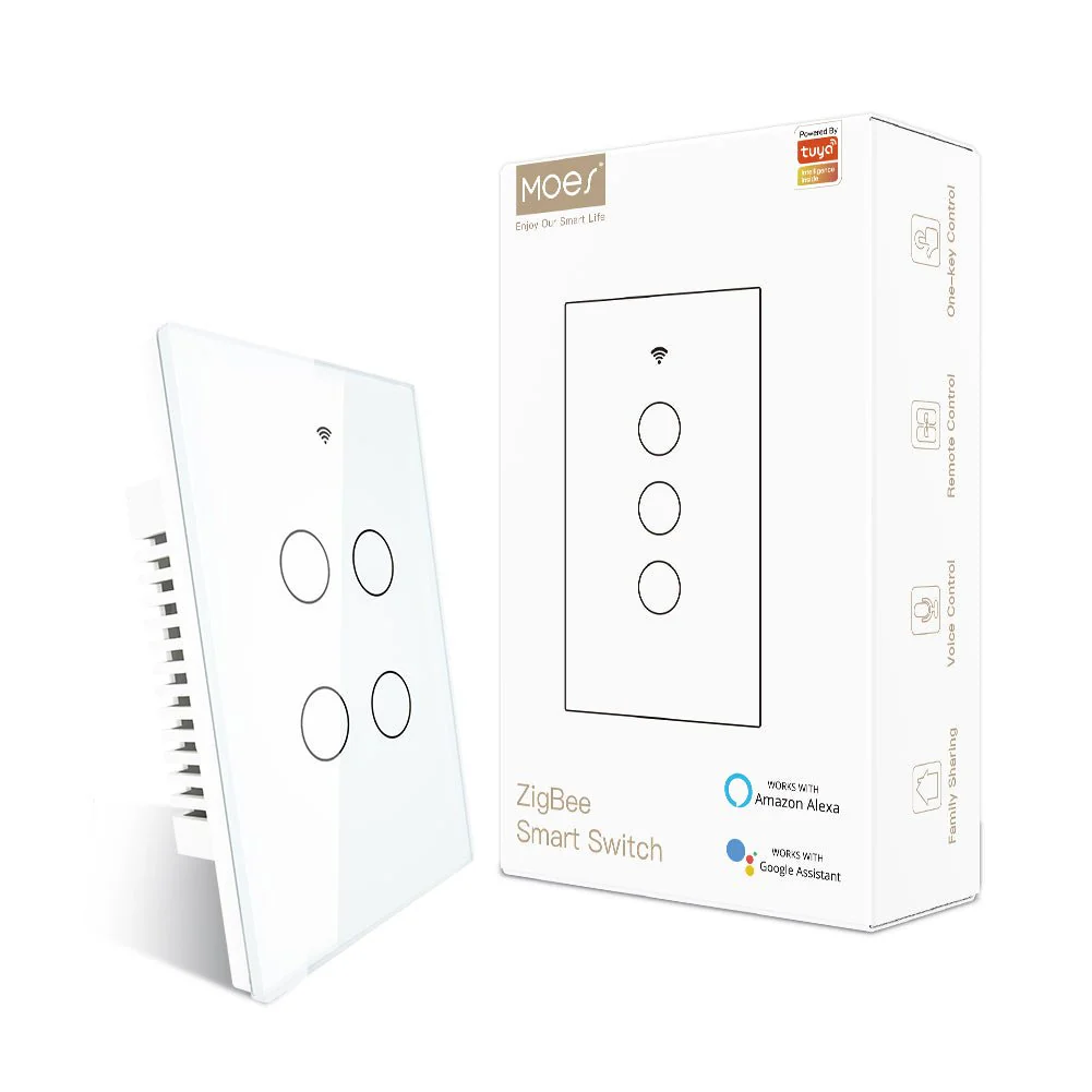 ZigBee Smart Light Touch Switch Multi-Control Neutral Wire Optional No Capacitor US 19