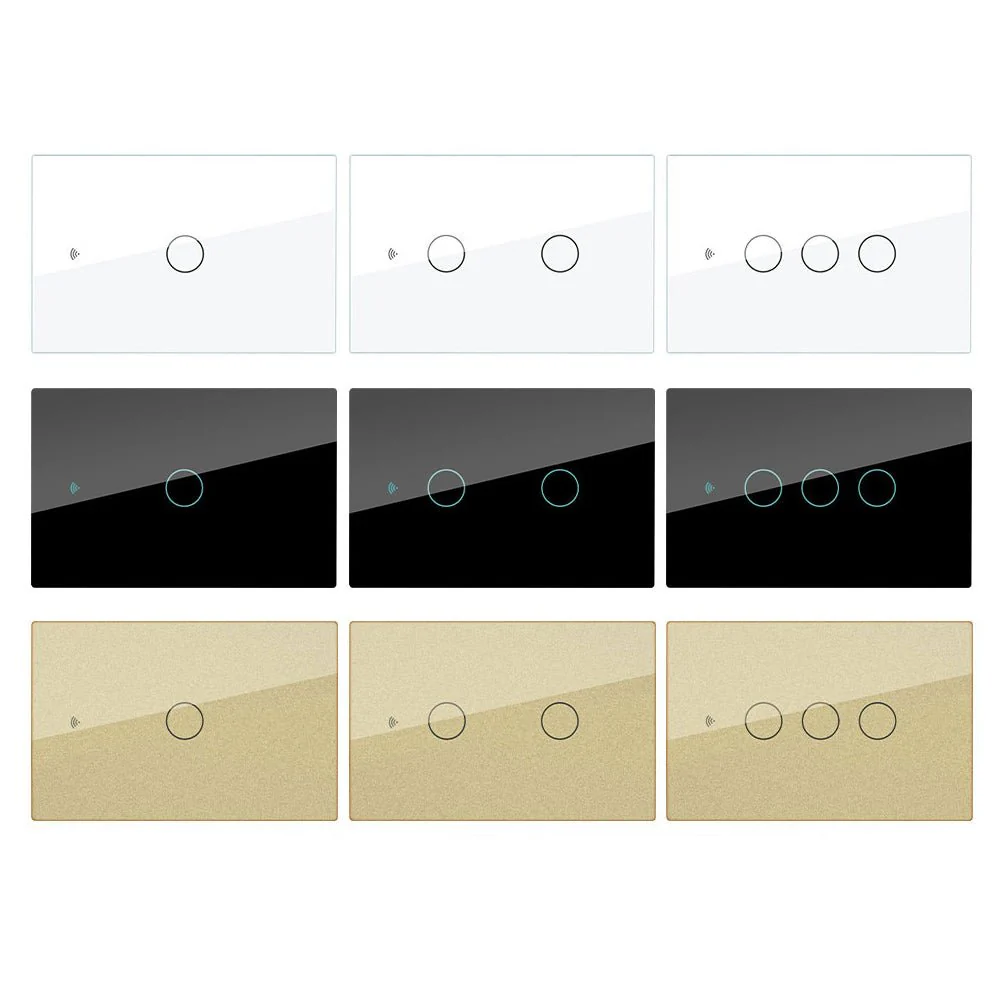 Switch Panel Glass Panel US EU Version 1/2/3/4 Gang (ONLY PANEL without switch）