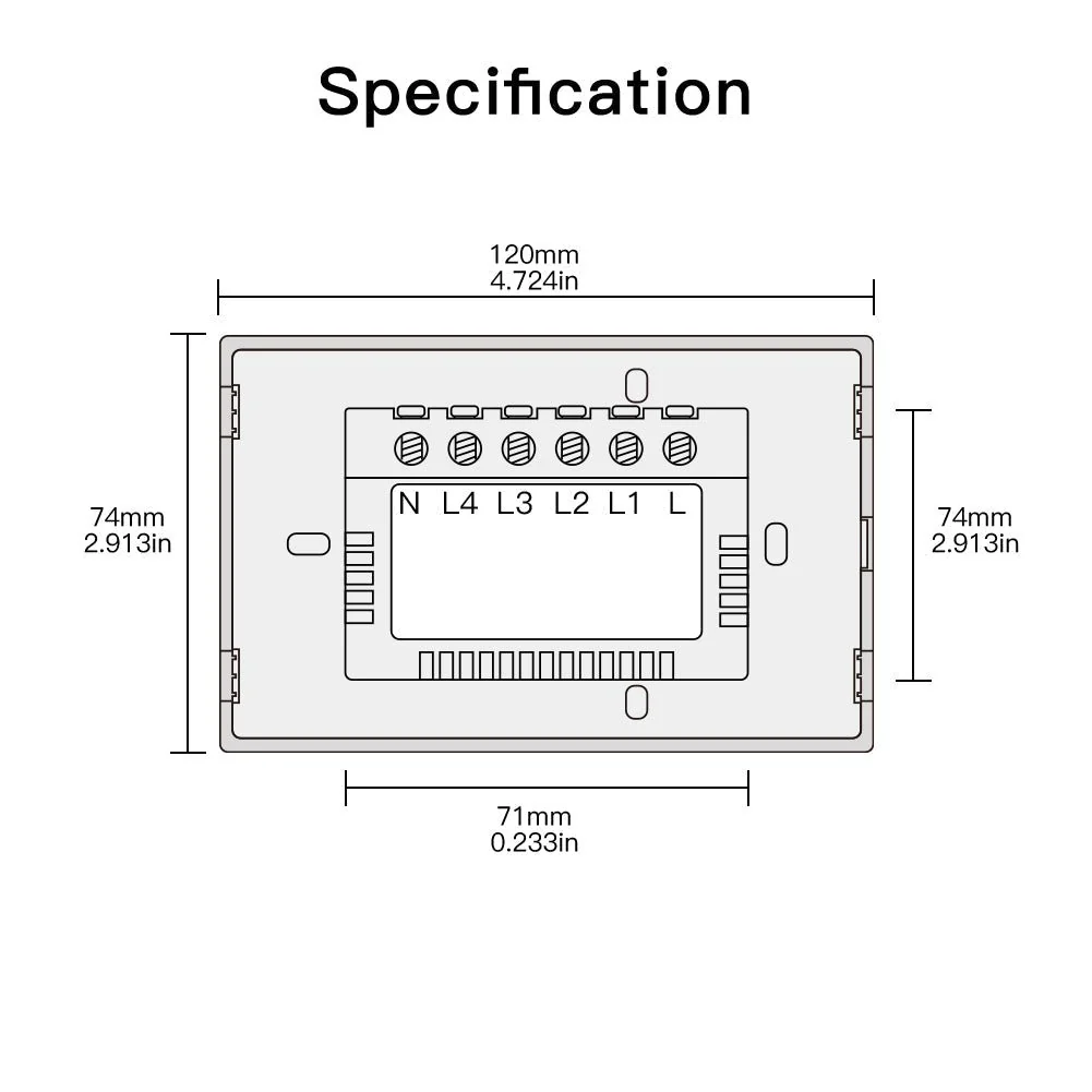Switch Panel Glass Panel US EU Version 1/2/3/4 Gang (ONLY PANEL without switch） 3
