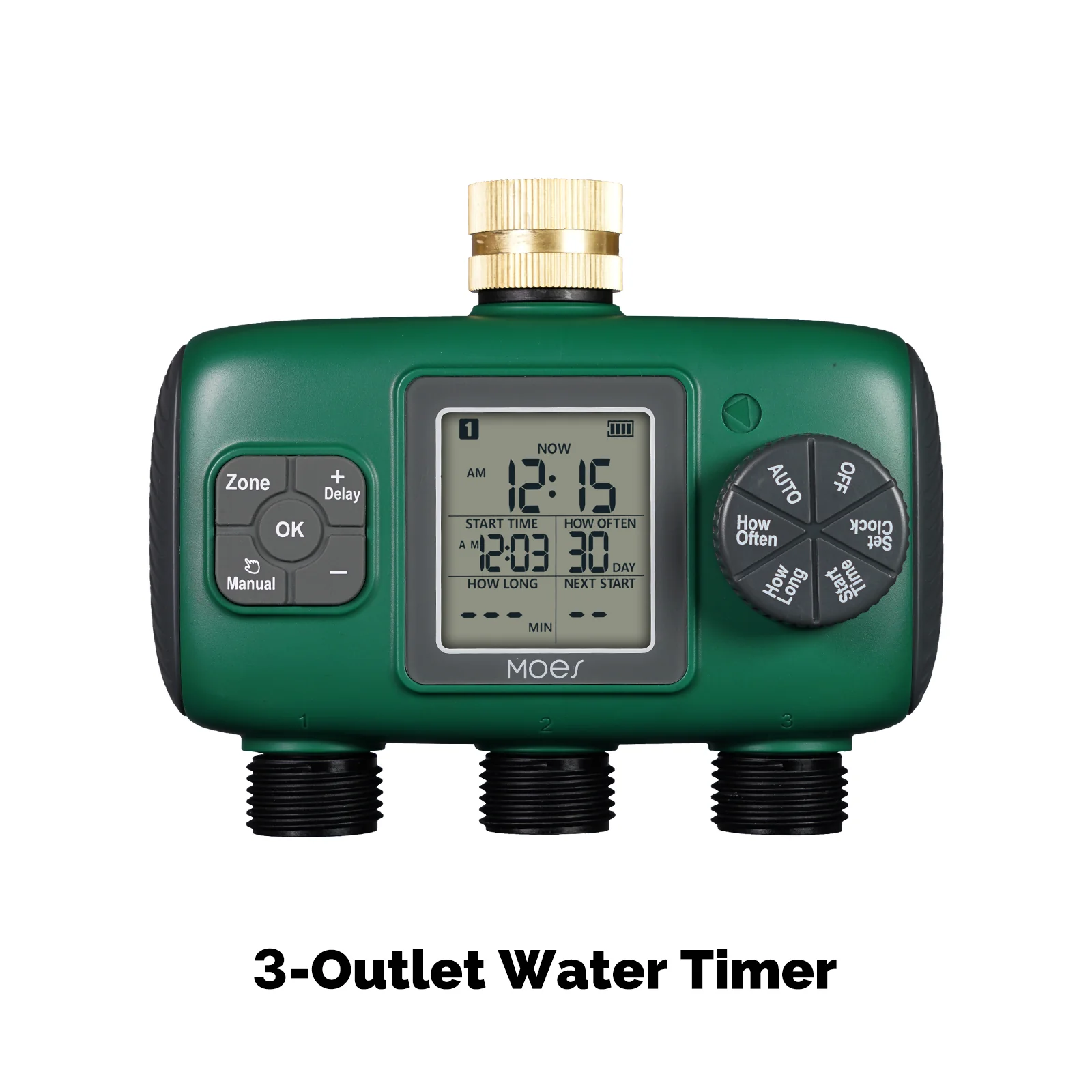 Water Timer For Garden Hose Drip Irrigation 2/3/4 Outlet Brass Inlet IPX5 Waterproof US Version 7