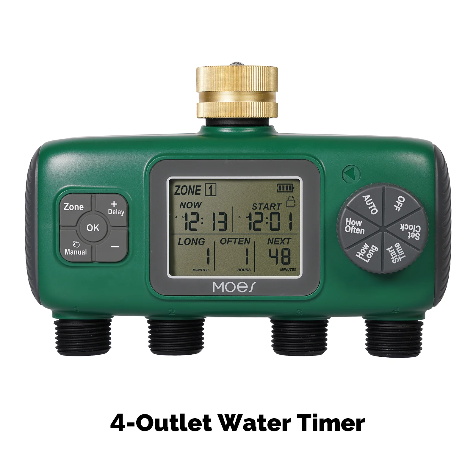 Water Timer For Garden Hose Drip Irrigation 2/3/4 Outlet Brass Inlet IPX5 Waterproof US Version 8