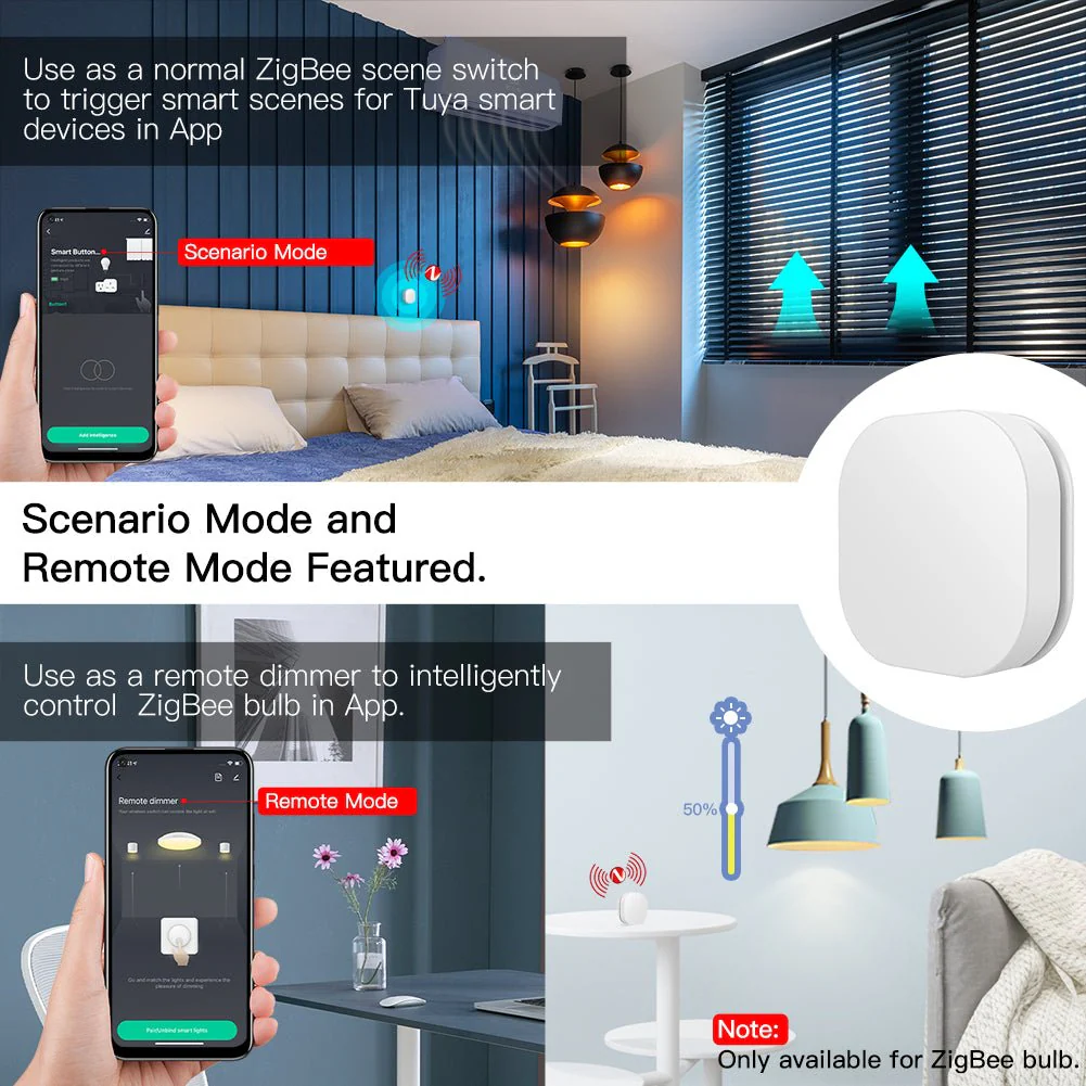 ZigBee IP55 Waterproof Smart Button Scene Switch & Wireless Remote Dimmer 2