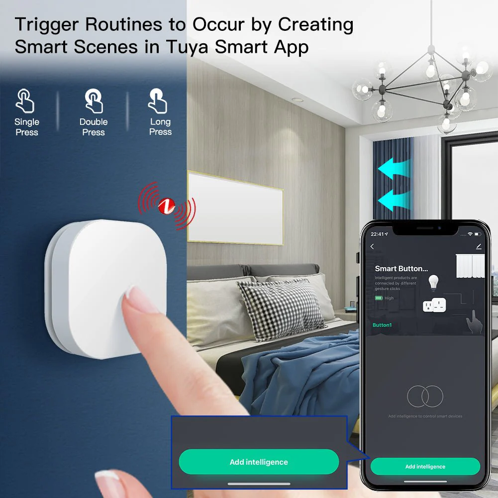 ZigBee IP55 Waterproof Smart Button Scene Switch & Wireless Remote Dimmer 3