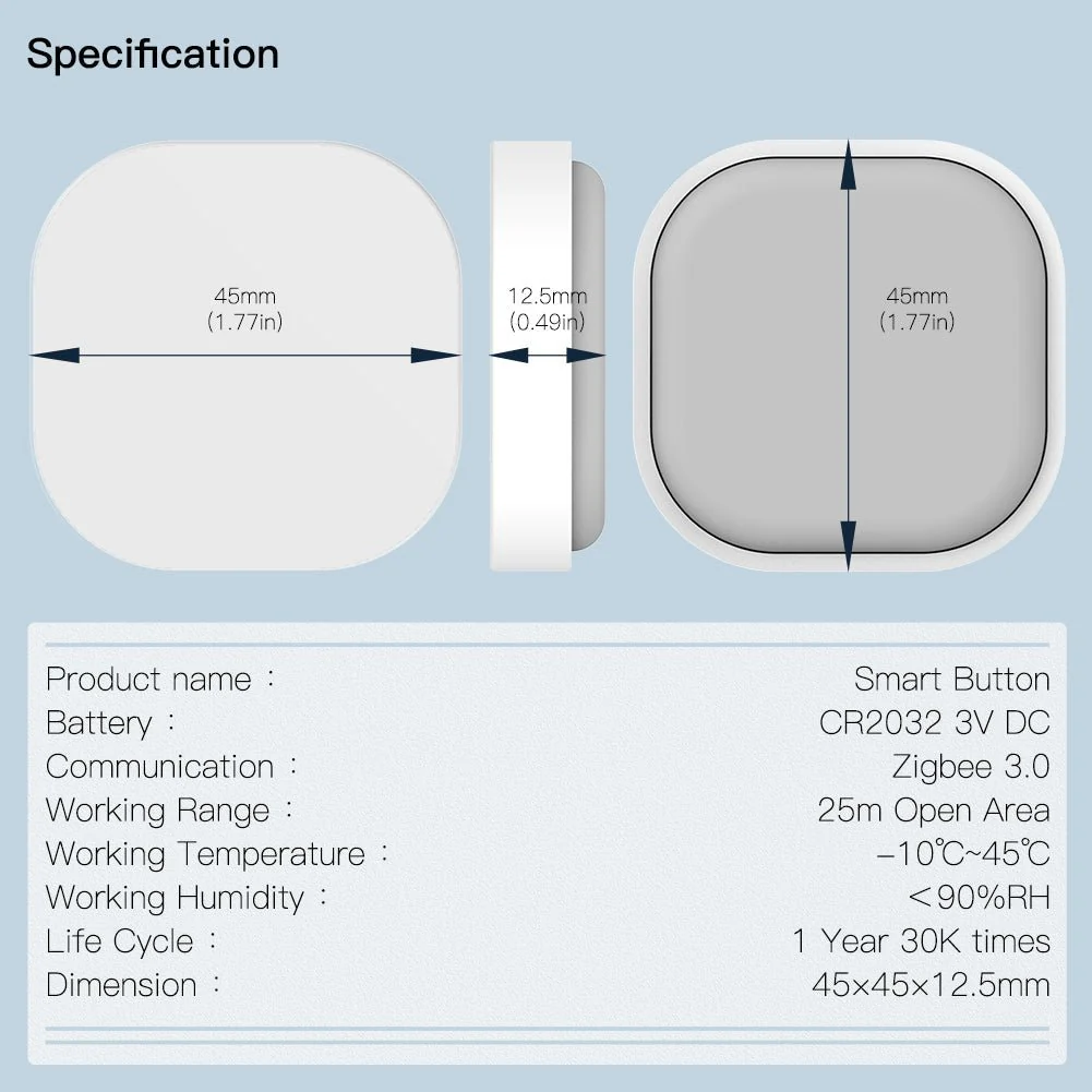 ZigBee IP55 Waterproof Smart Button Scene Switch & Wireless Remote Dimmer 6