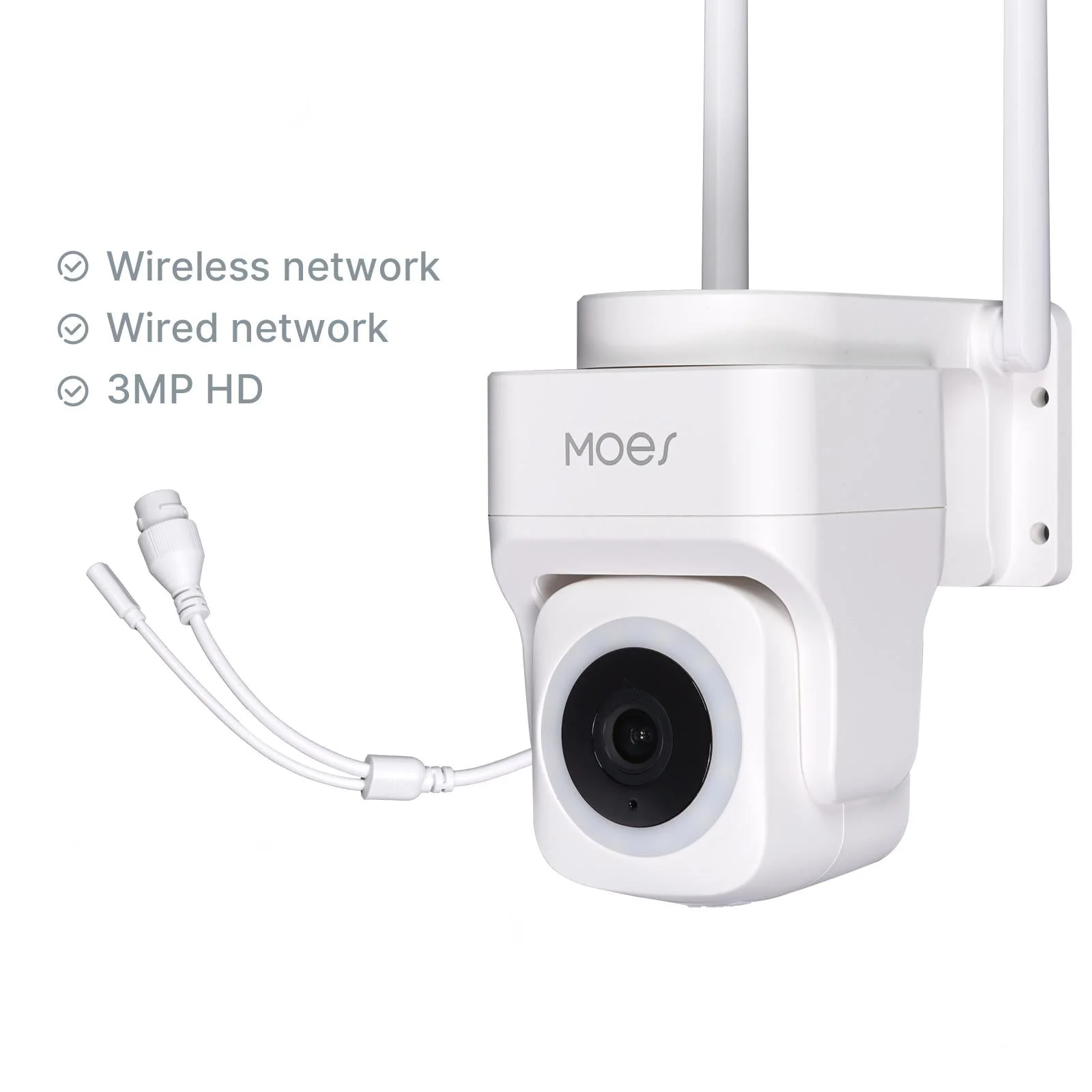WiFi 3MP Smart Outdoor Security Camera RJ45 Network IP65 Waterproof EU Standard