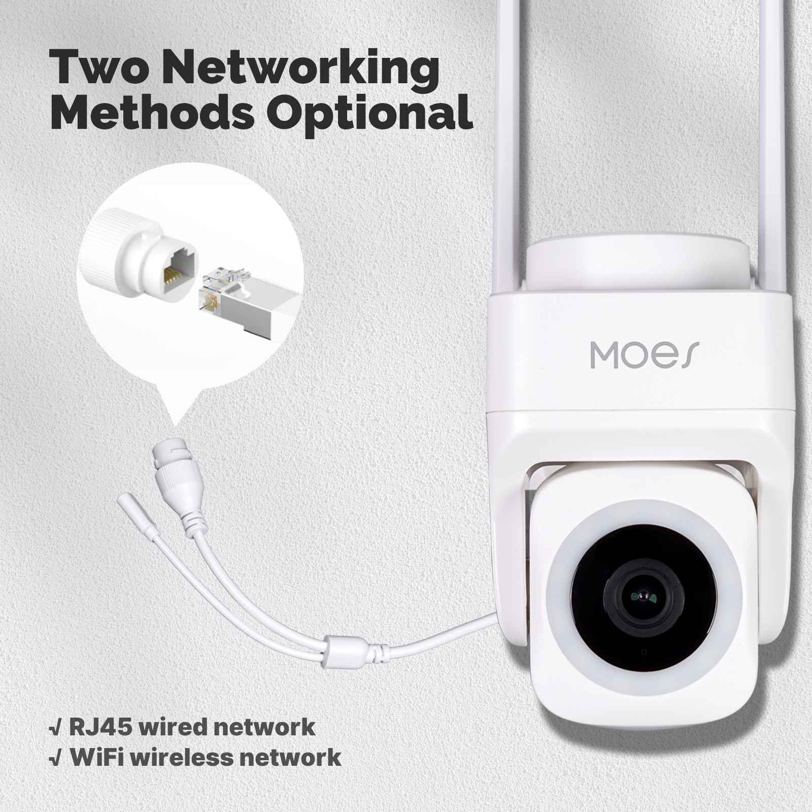 WiFi 3MP Smart Outdoor Security Camera RJ45 Network IP65 Waterproof EU Standard 3