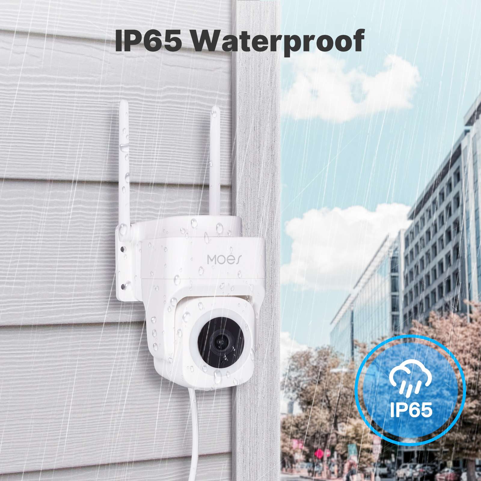 WiFi 3MP Smart Outdoor Security Camera RJ45 Network IP65 Waterproof EU Standard 5