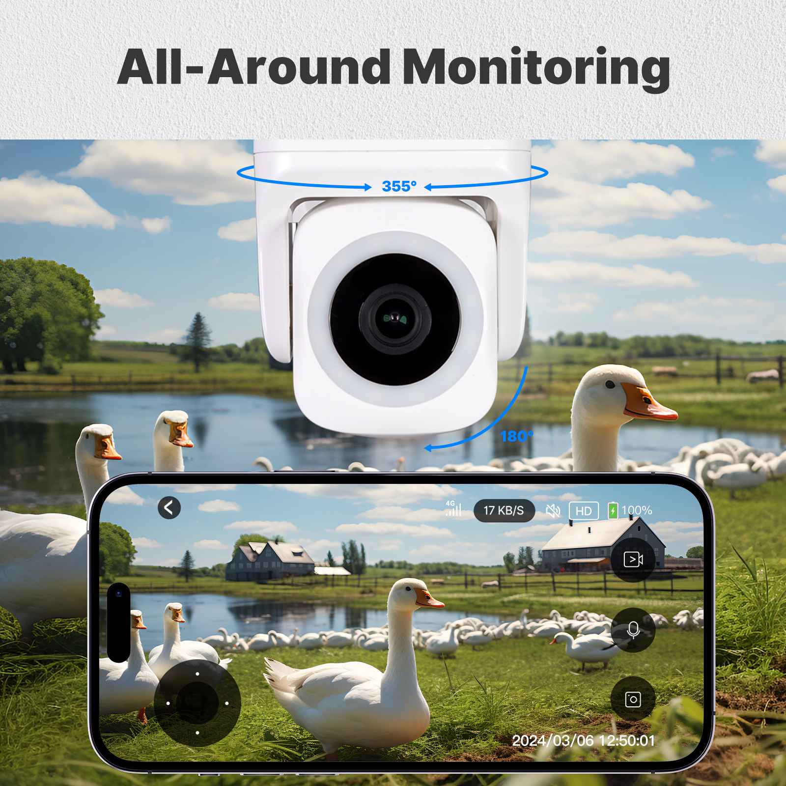 WiFi 3MP Smart Outdoor Security Camera RJ45 Network IP65 Waterproof EU Standard 7